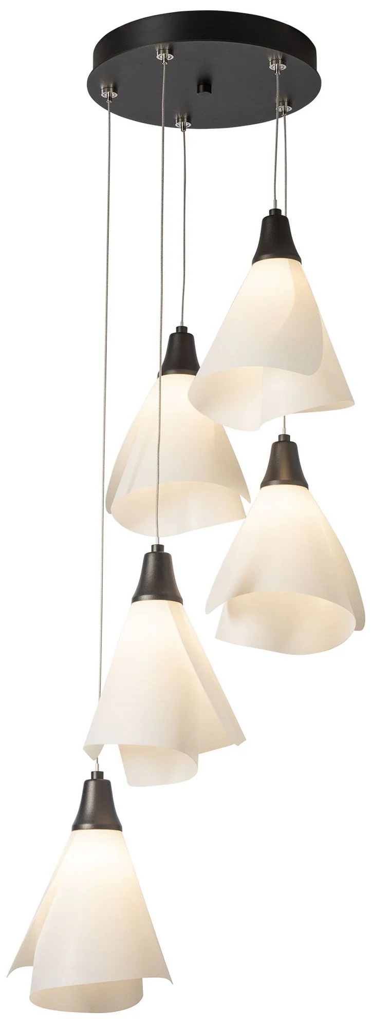 Mobius 17.3" Wide 5-Light Oil Rubbed Bronze Pendant With Spun Frost - Image 1