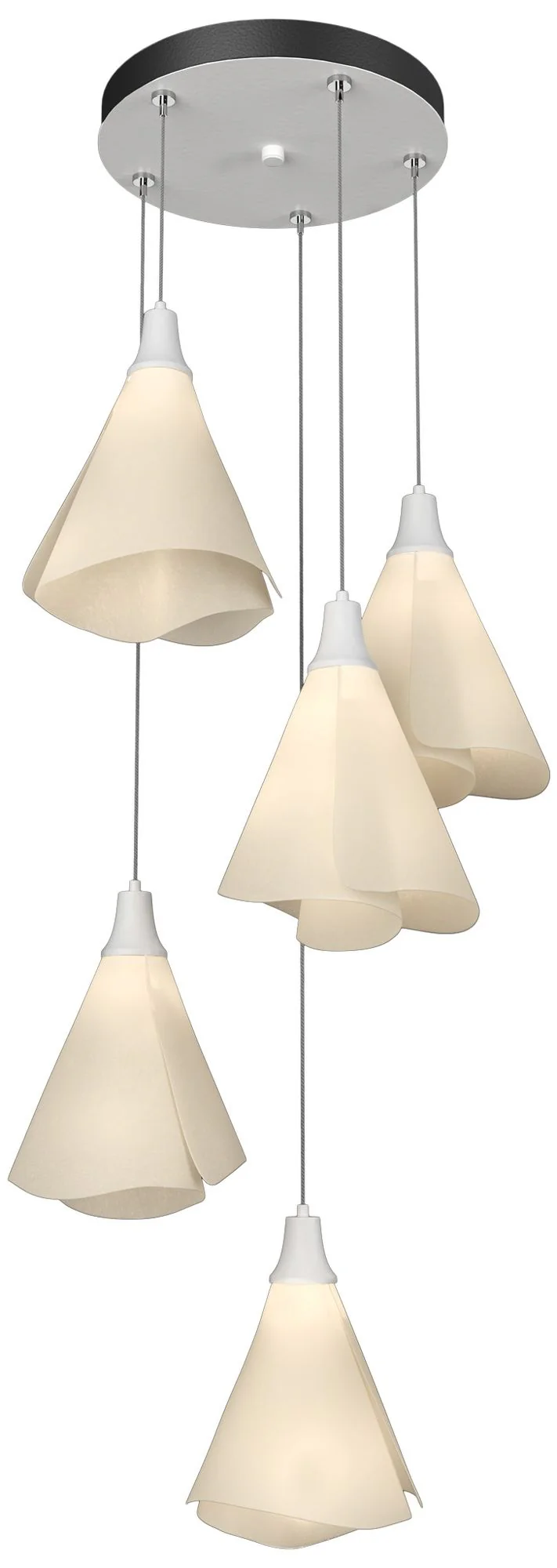 Mobius 17.3" Wide 5-Light White Pendant With Spun Frost Shade - Image 1