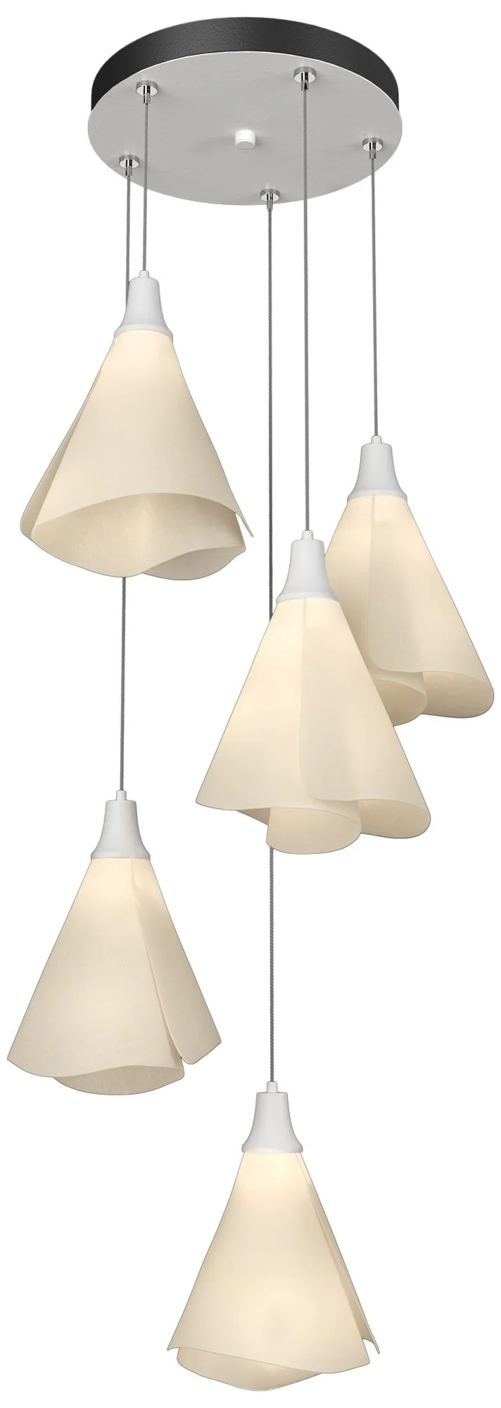 Mobius 17.3" Wide 5-Light White Standard Pendant With Spun Frost Shade - Image 1
