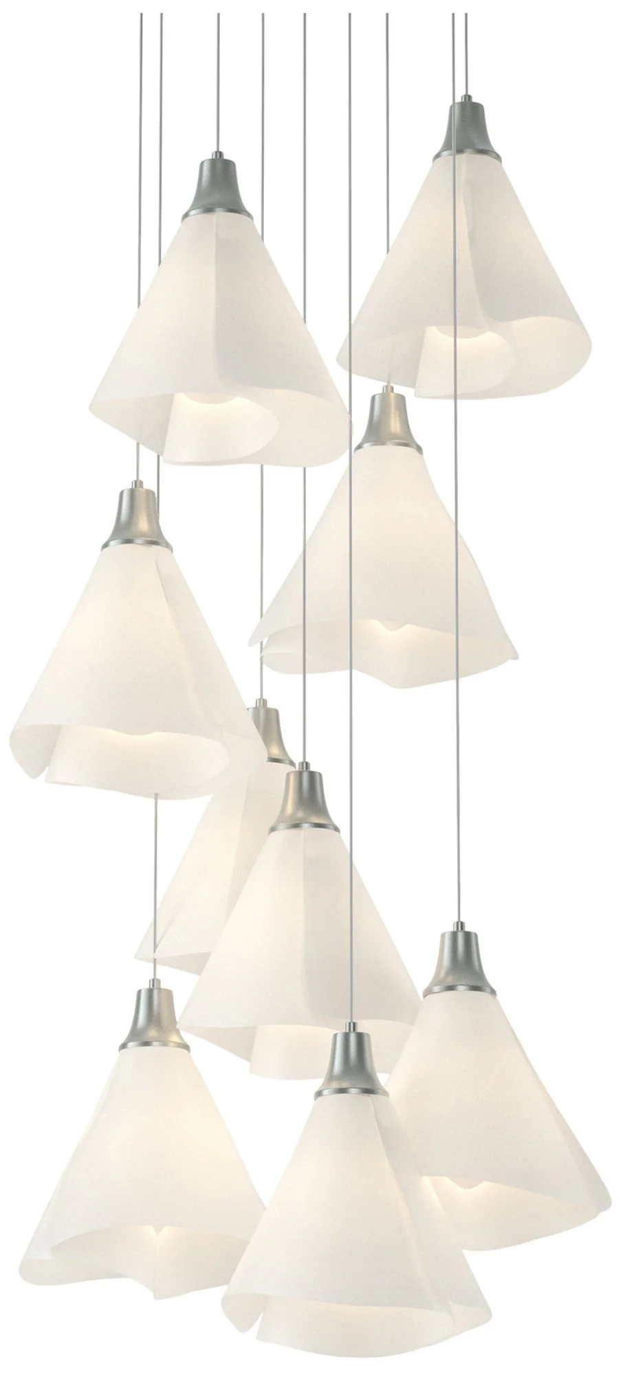 Mobius 20.8"W 9-Light Round  Long Pendant w/ Spun Frost Shade - Image 1