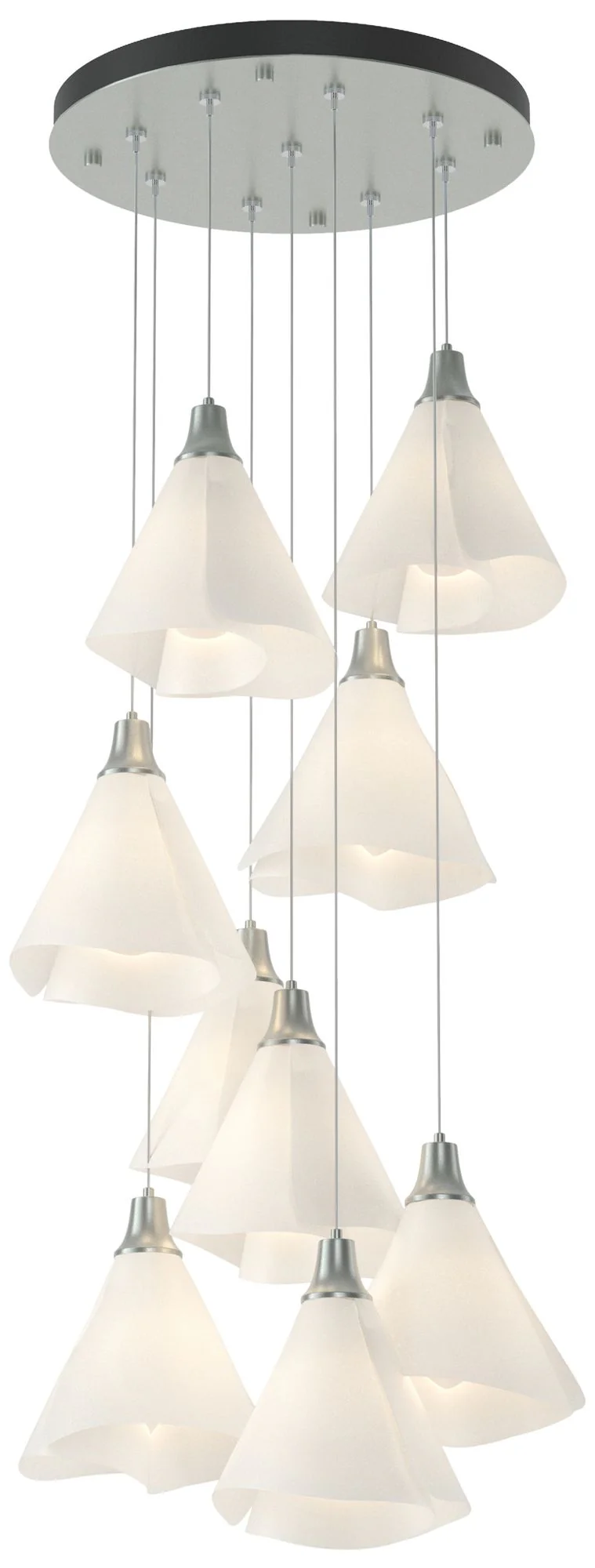 Mobius 20.8"W 9-Light Round  Standard Pendant w/ Spun Frost Shade - Image 1