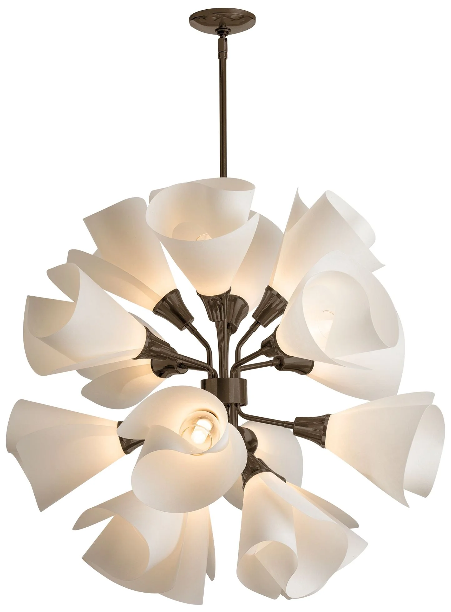 Mobius 31" Wide 16.Light Bronze Orb Pendant With Spun Frost Shade - Image 1