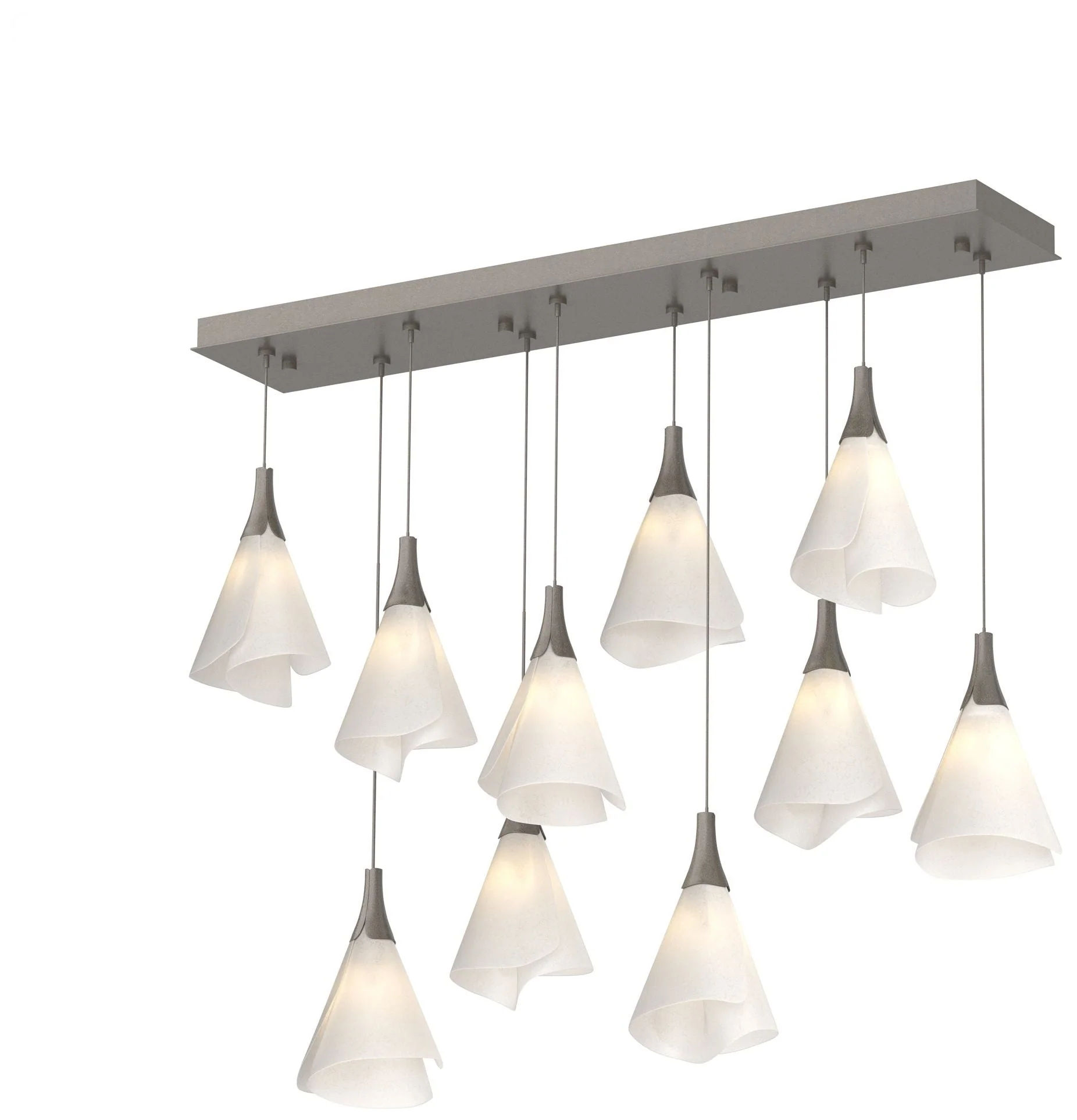 Mobius 45.6" Rectangular Dark Smoke Long Pendant with Spun Frost Shade - Image 1