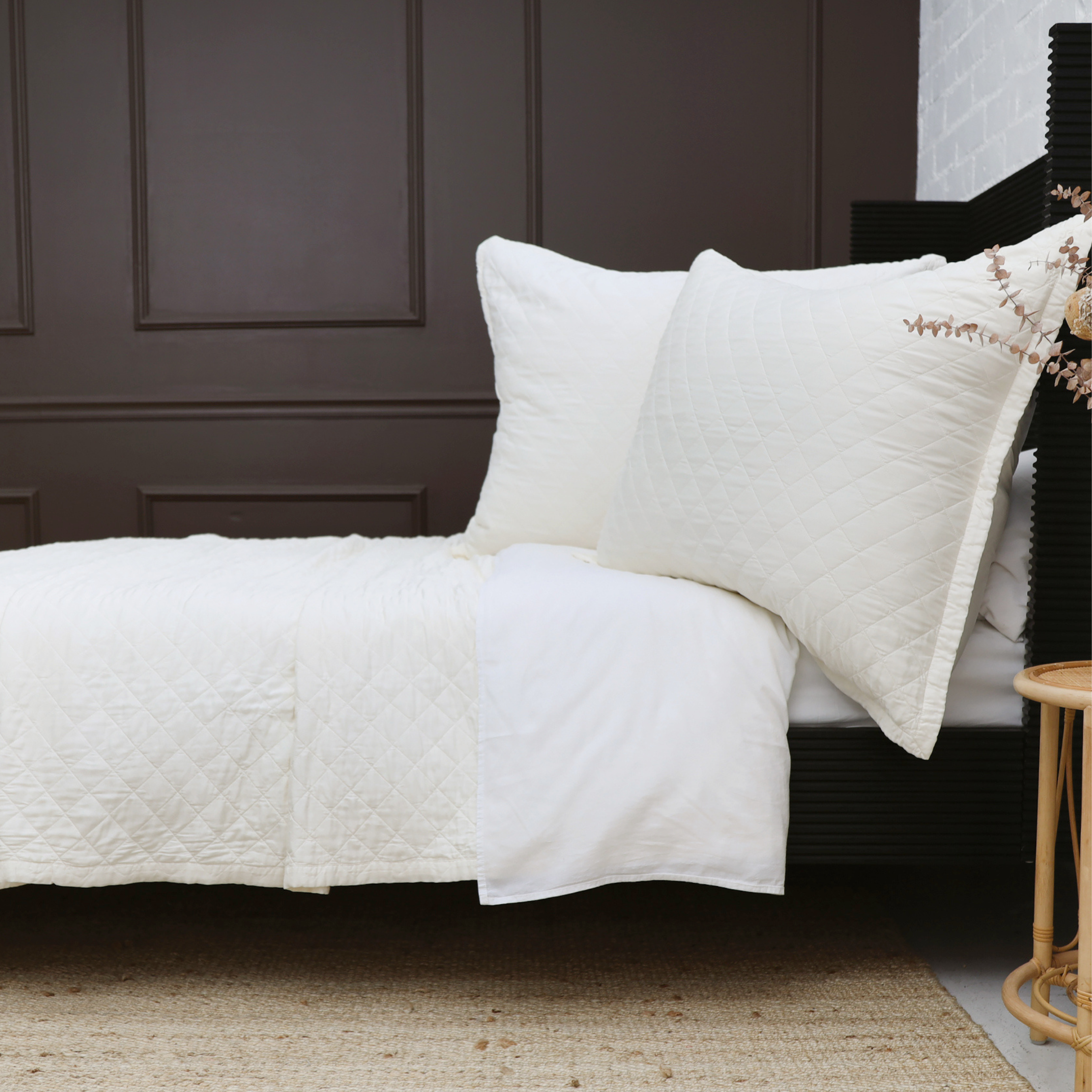 Pom Pom at Home Monaco Ivory Bamboo Sateen Coverlet and Shams ~ Available in Twin, Queen and King Sizes - Image 3