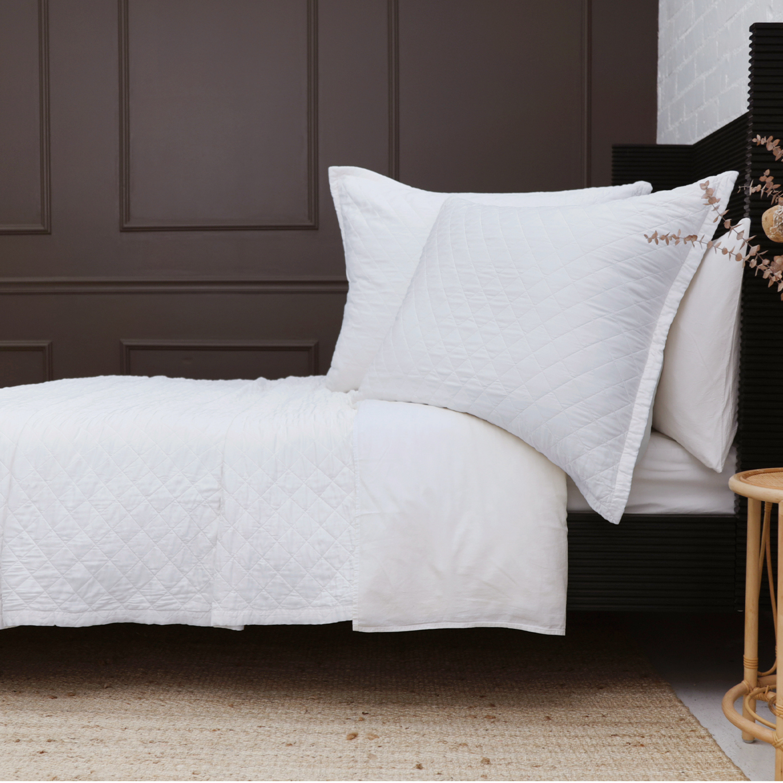 Pom Pom at Home Monaco White Bamboo Sateen Coverlet and Shams~ Available in Twin, Queen and King Sizes - Image 3