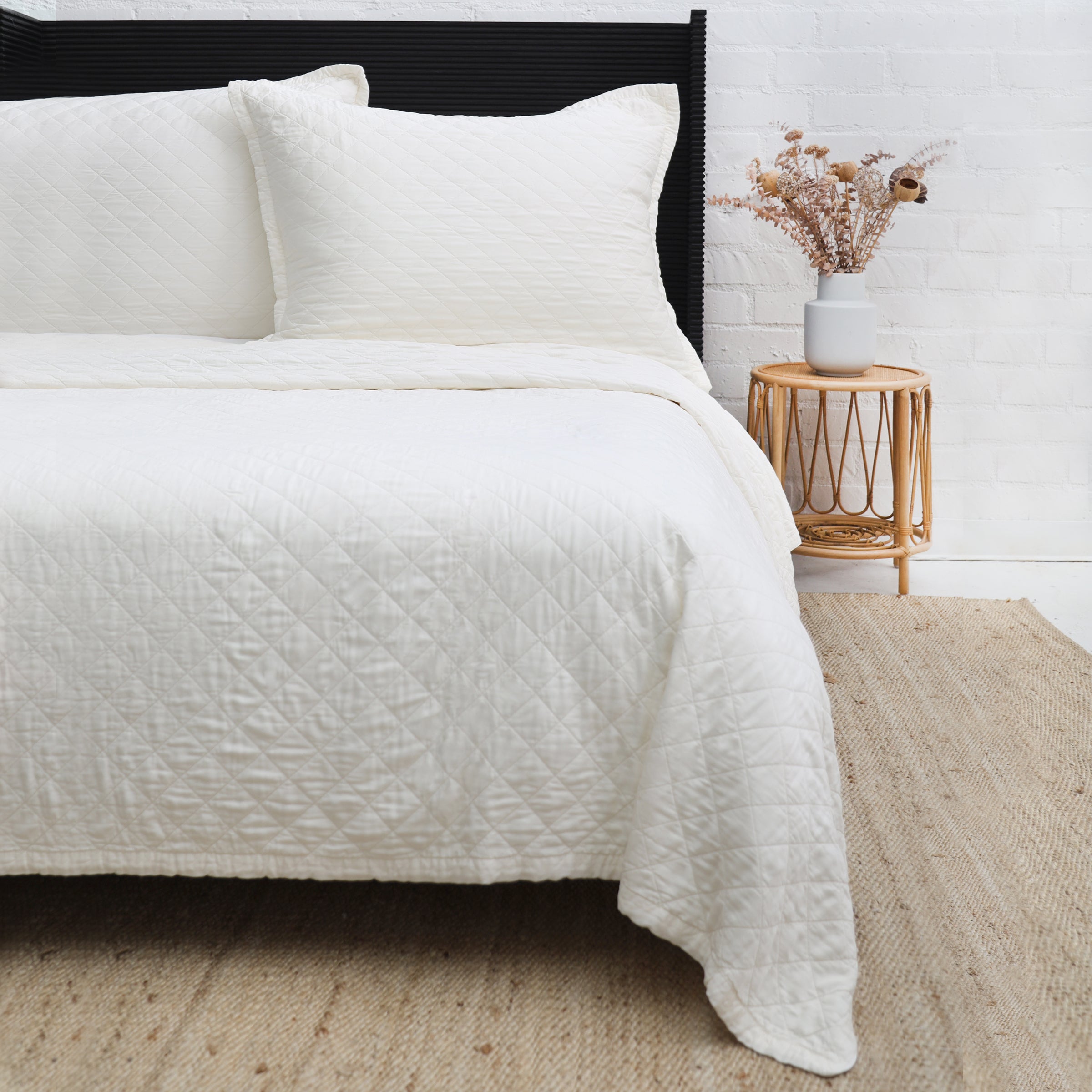 Pom Pom at Home Monaco Ivory Bamboo Sateen Coverlet and Shams ~ Available in Twin, Queen and King Sizes - Image 1