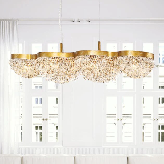 Mondo 59" Wide Antique Gold Crystal 15-Light Chandelier - Image 2