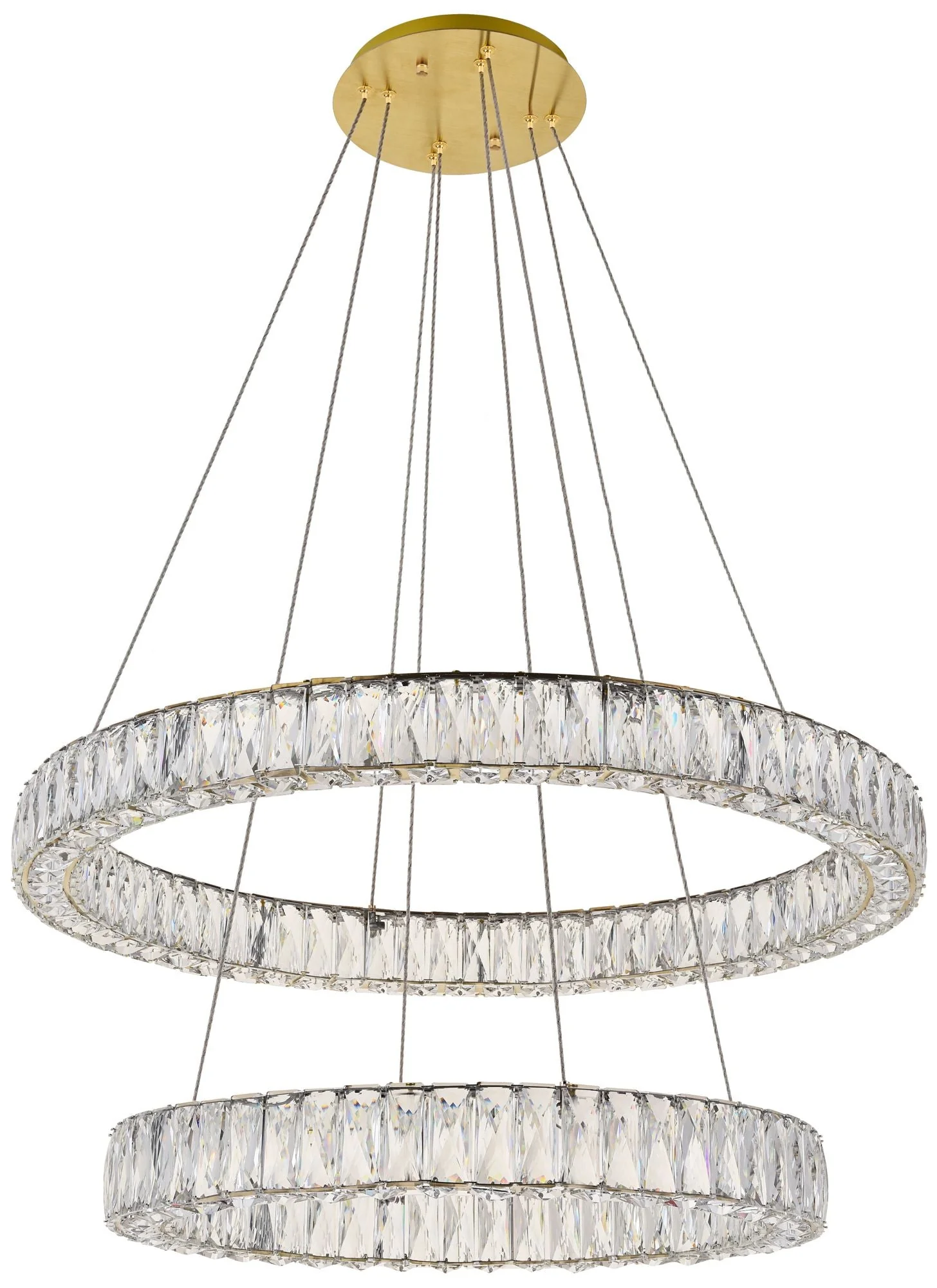 Monroe 31 1/2" Wide Gold and Crystal 2-Tier LED Chandelier - Image 3