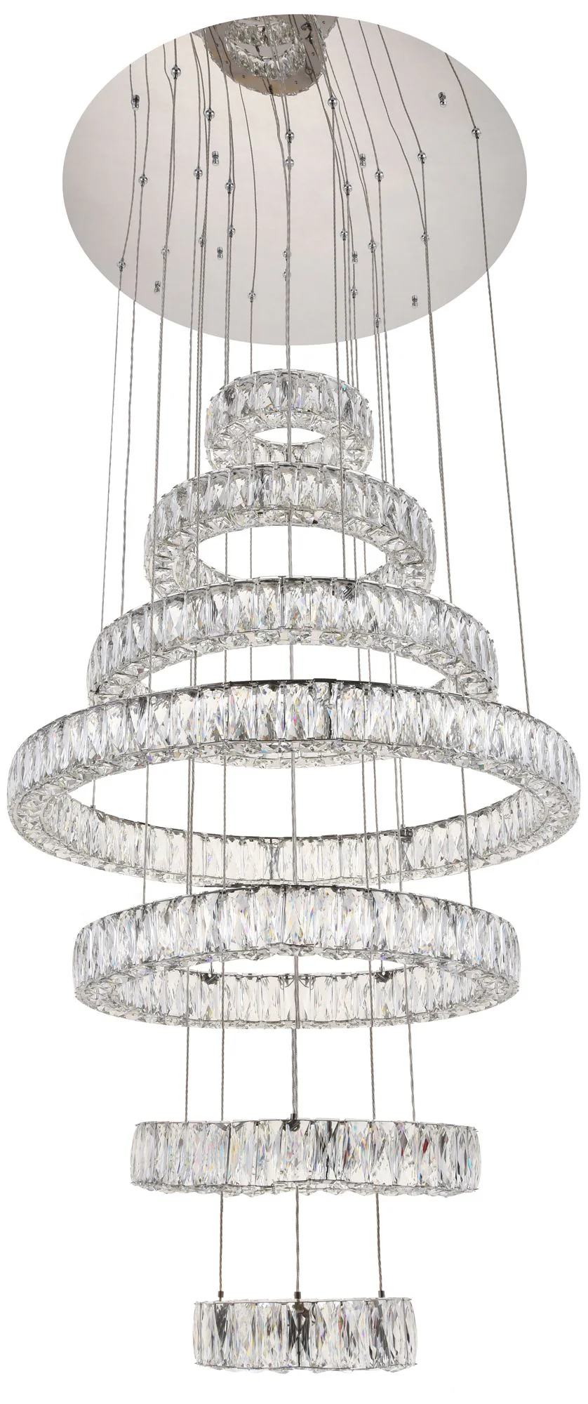 Monroe 33 1/2" Wide Chrome and Crystal 7-Tier LED Chandelier - Image 3