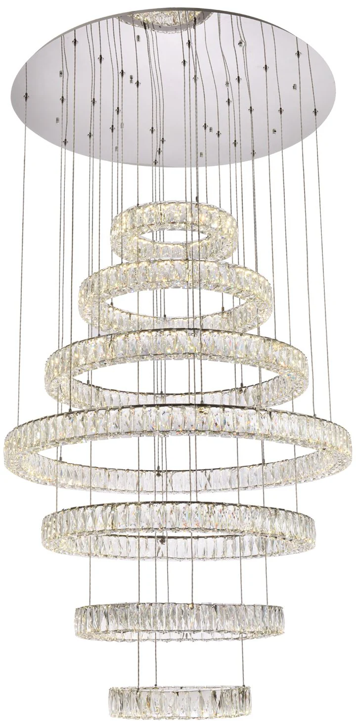 Monroe 40" Led Seven Ring Chandelier - Image 1