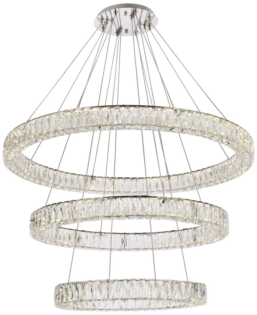 Monroe 41" Led Triple Ring Chandelier - Image 2