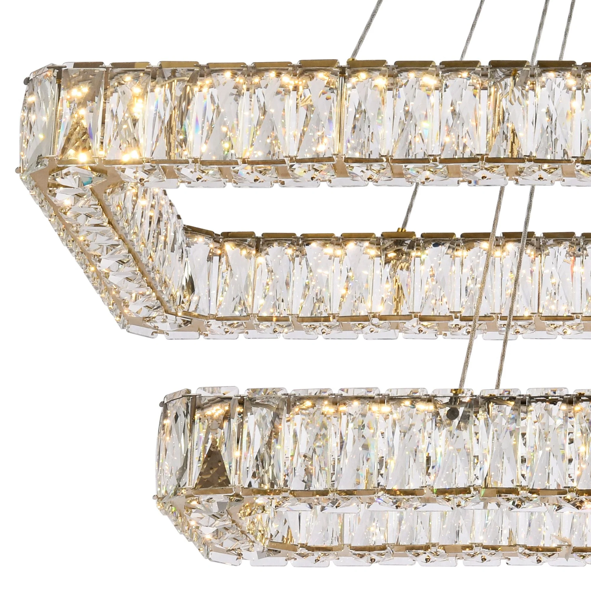 Monroe 42" Led Double Rectangle Pendant In Gold - Image 3