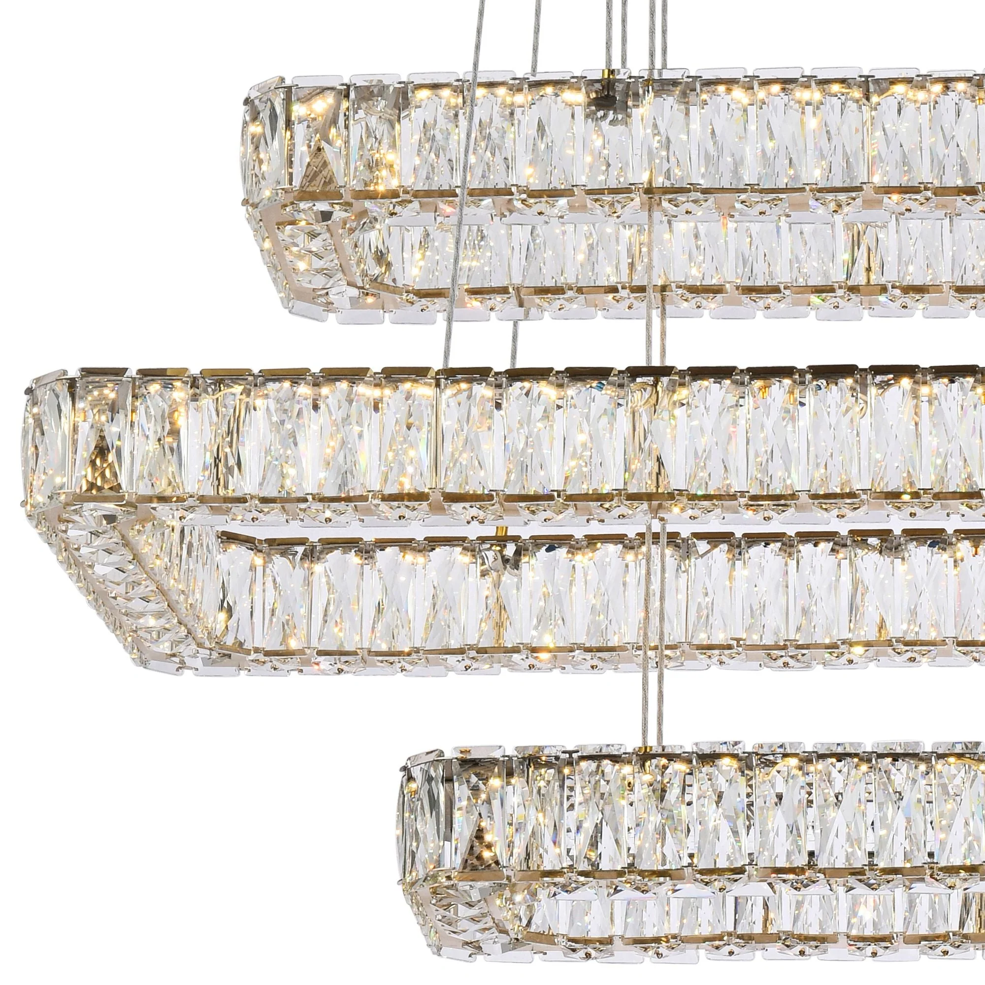 Monroe 42" Led Triple Rectangle Pendant In Gold - Image 3