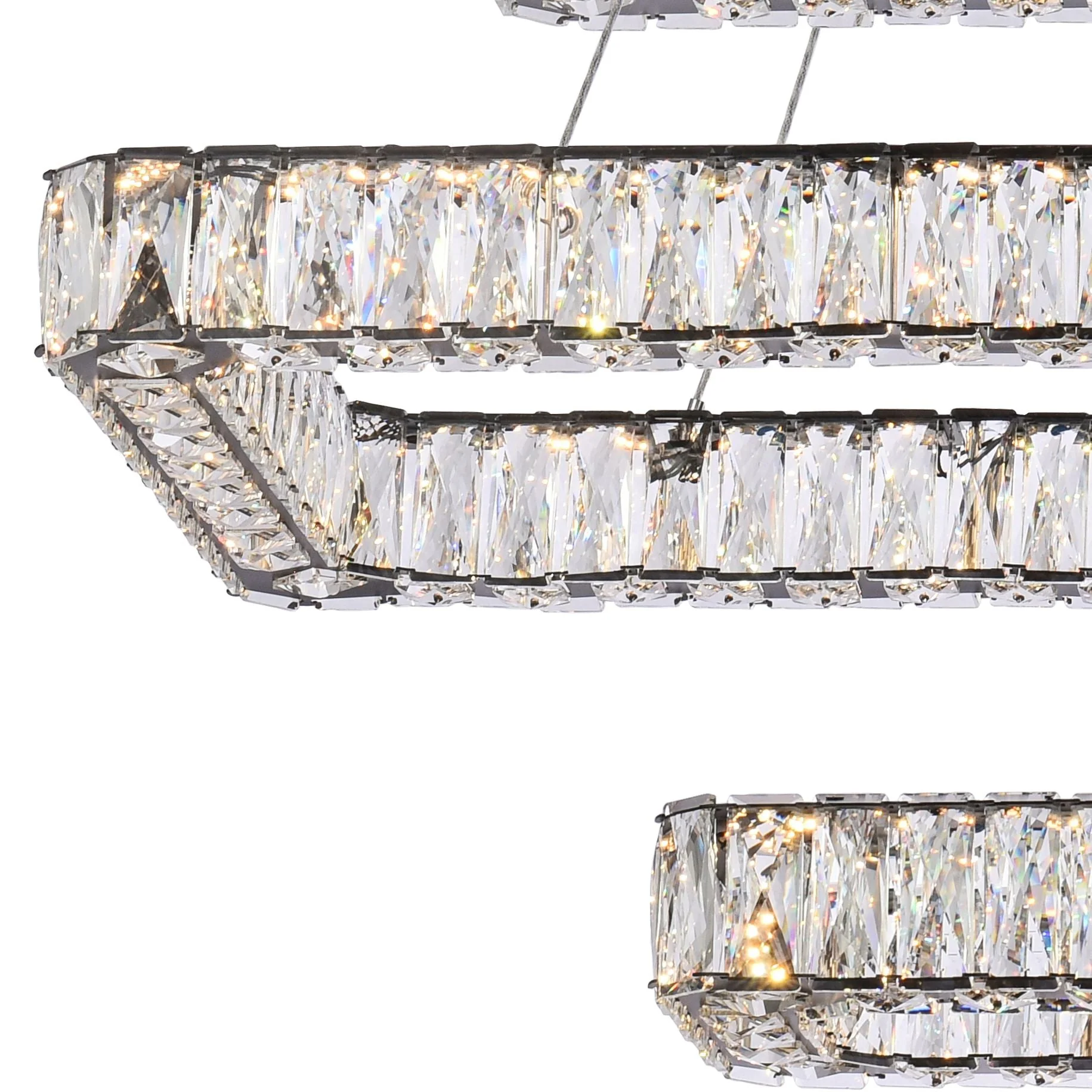Monroe 50" Led Triple Rectangle Pendant In Black - Image 3