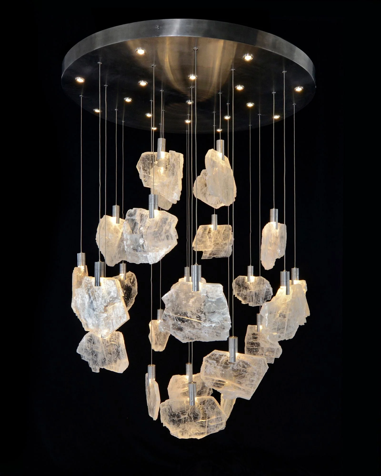 Moonlight Sonata 38"W Selenite 17-Lt LED Pendant Chandelier - Image 1
