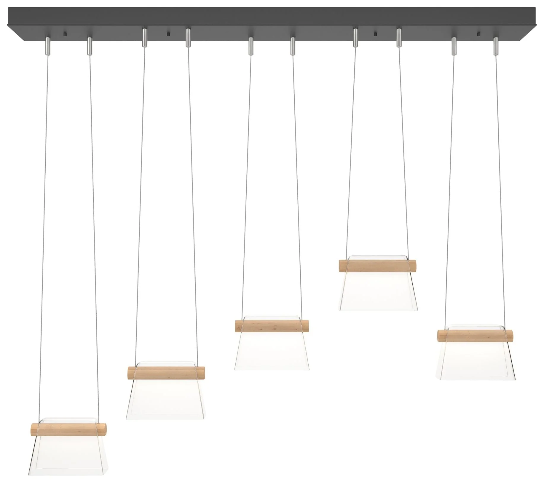 More Cowbell LED Pendant - Black - Maple Wood - Clear - Image 1