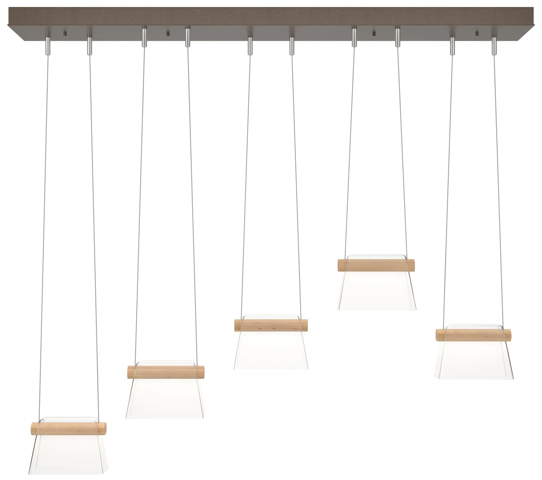 More Cowbell LED Pendant - Bronze - Maple Wood - Clear - Image 1