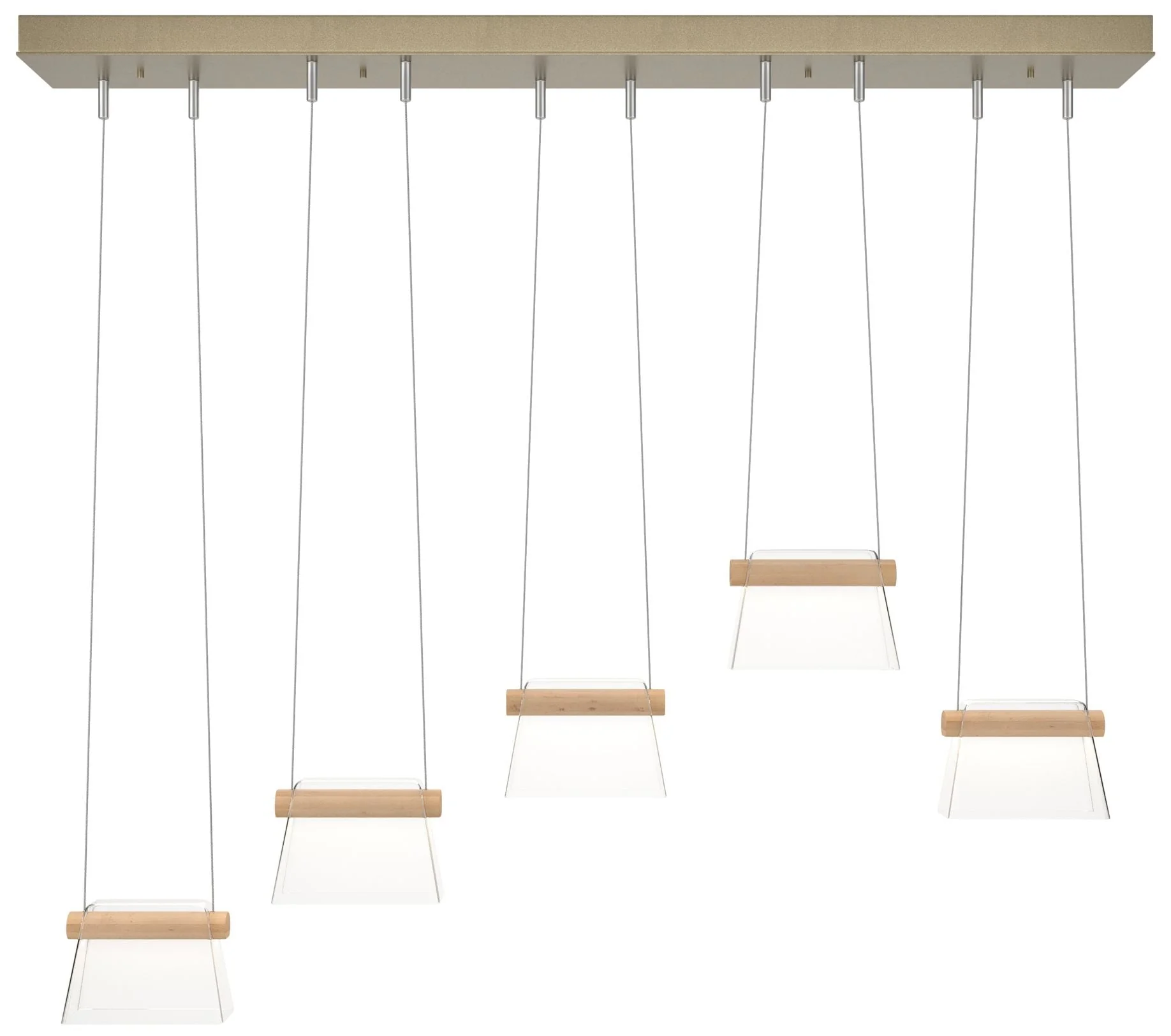 More Cowbell LED Pendant - Gold - Maple Wood - Clear - Image 1