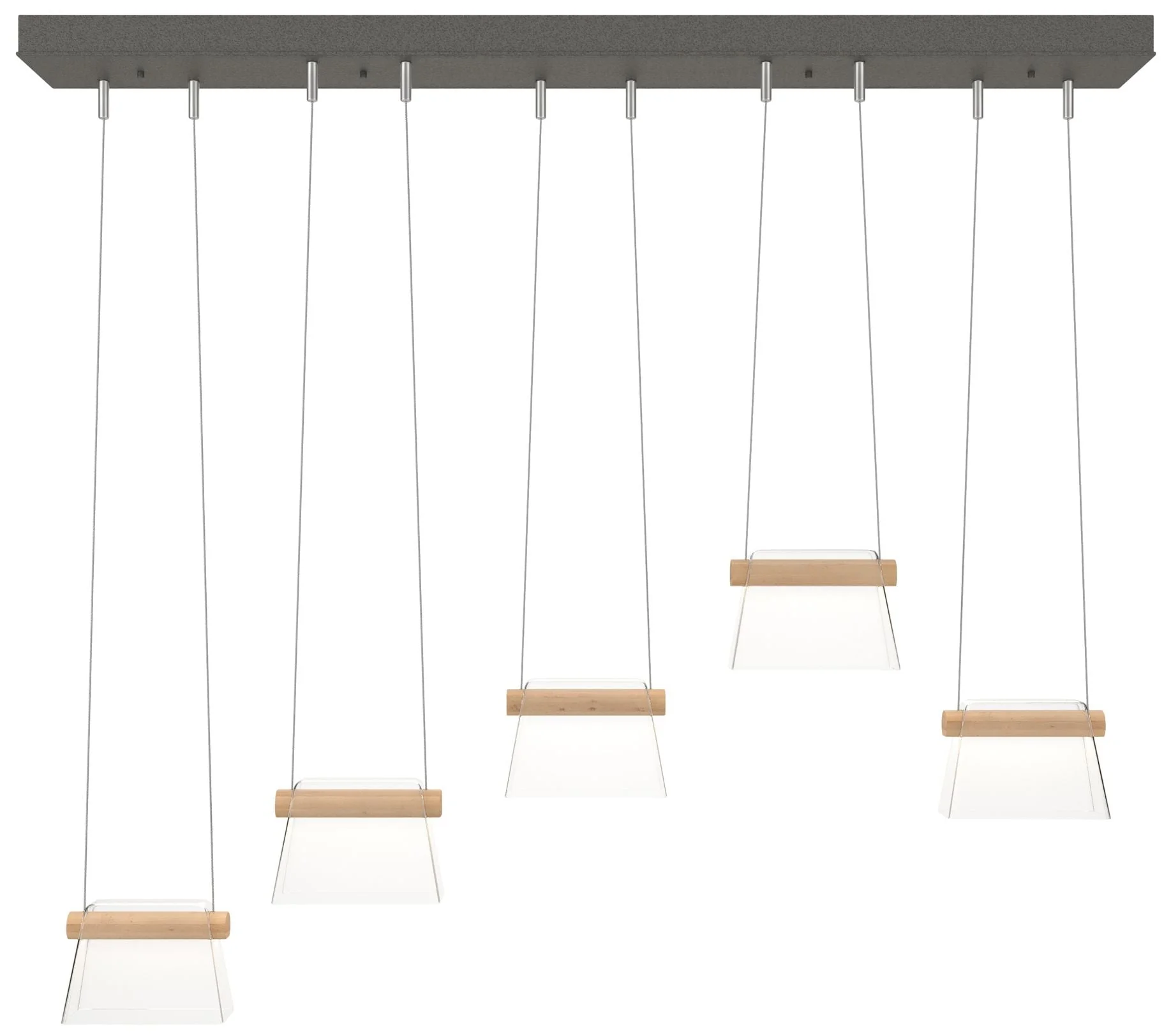 More Cowbell LED Pendant - Iron - Maple Wood - Clear - Image 1