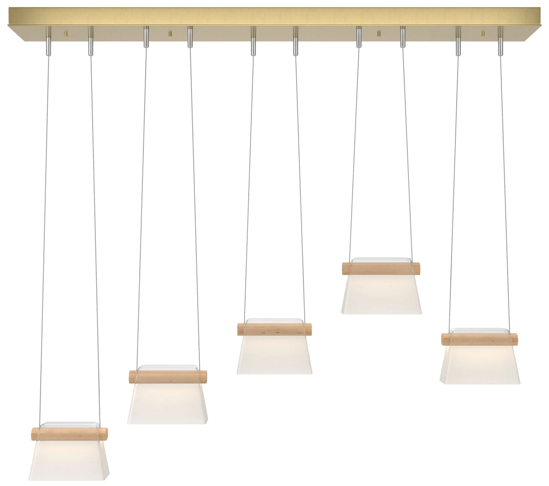 More Cowbell LED Pendant - Modern Brass - Maple Wood - Clear - Frosted - Image 1