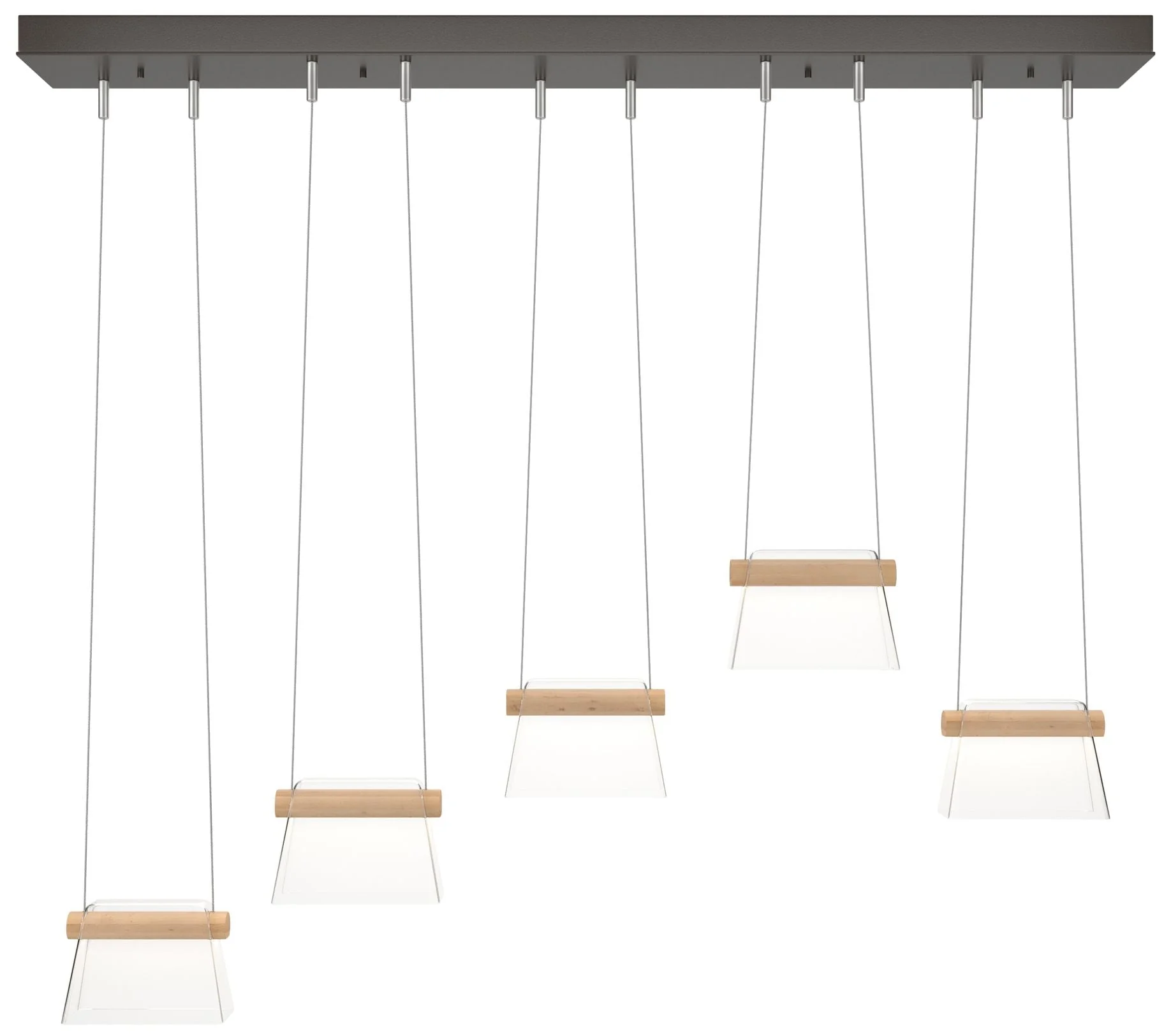 More Cowbell LED Pendant - Oil Rubbed Bronze - Maple Wood - Clear - Image 1