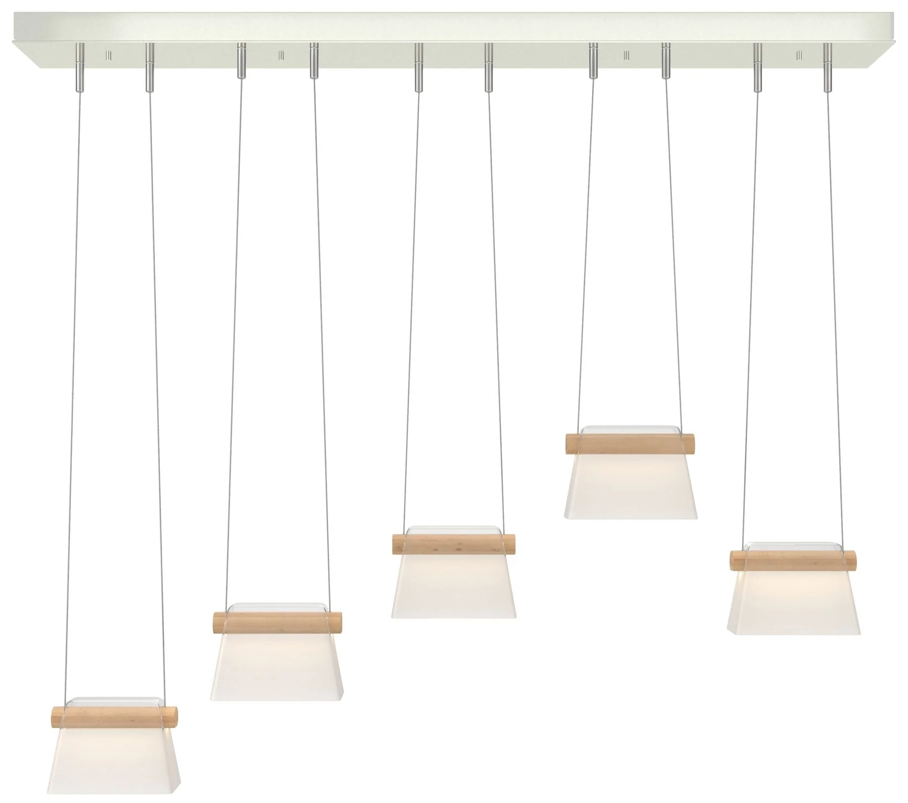 More Cowbell LED Pendant - Sterling - Maple Wood - Clear - Frosted Diffuser - Image 1
