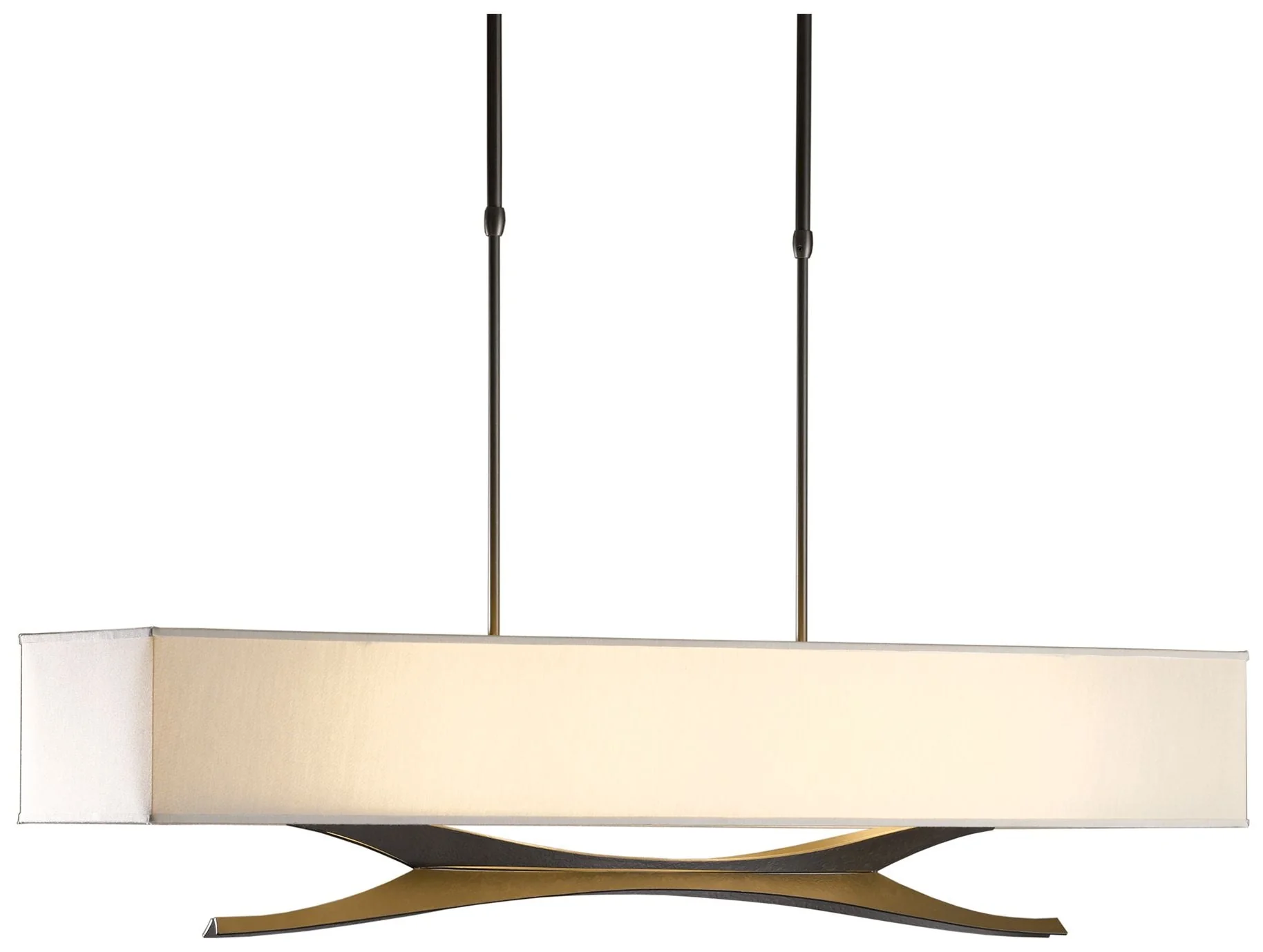 Moreau 42" Dark Smoke Long Pendant with Flax Shade - Image 1