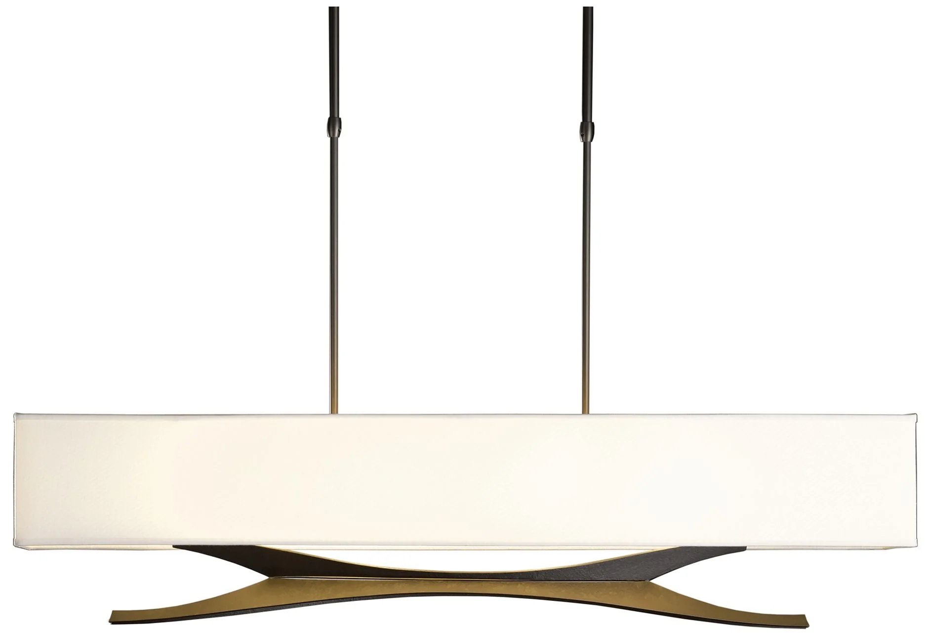 Moreau 42" Dark Smoke Long Pendant with Natural Anna Shade - Image 1