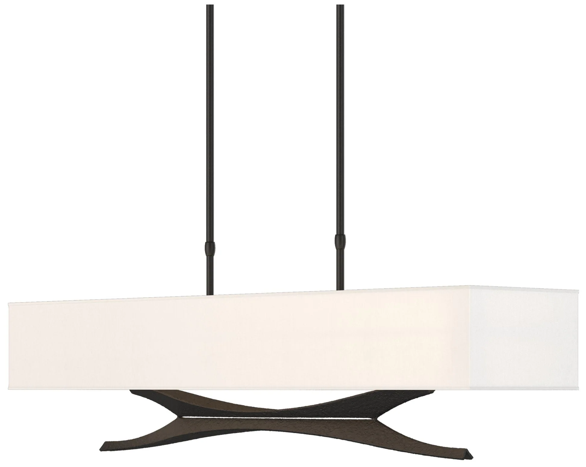 Moreau 42" Wide Black Long Pendant With Natural Anna Shade - Image 1
