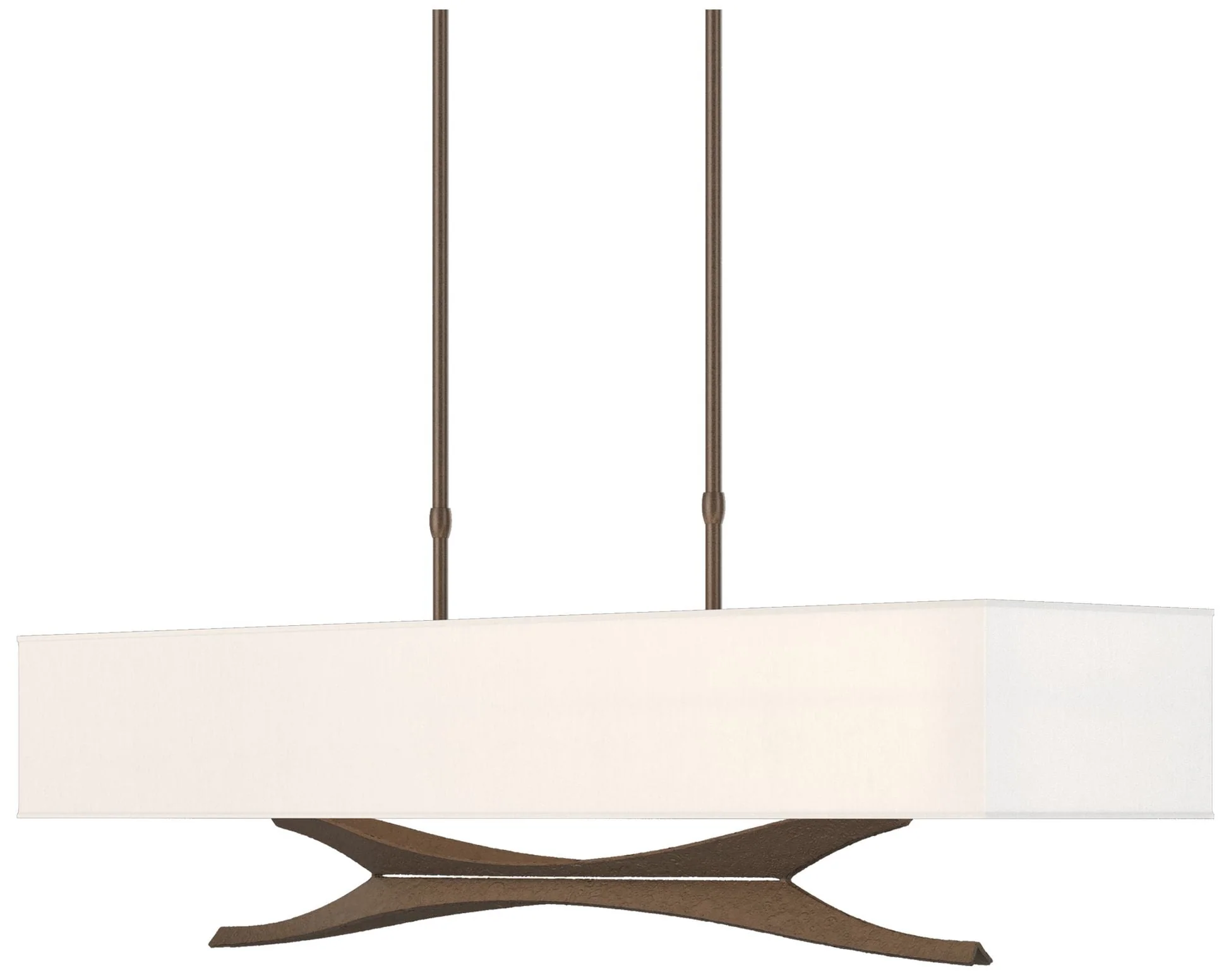 Moreau 42" Wide Bronze Short Height Pendant With Natural Anna Shade - Image 1