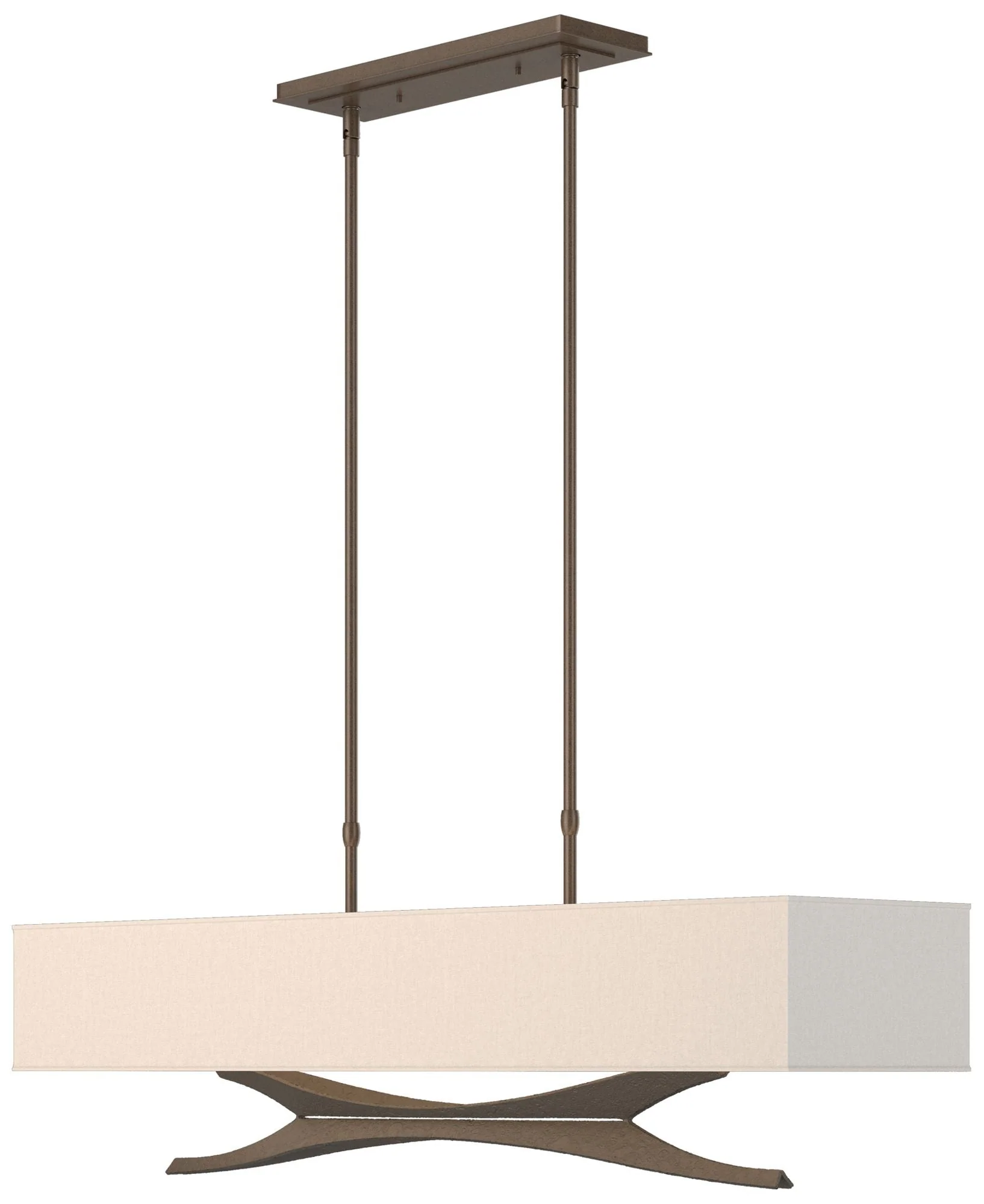 Moreau 42" Wide Bronze Standard Pendant With Flax Shade - Image 1