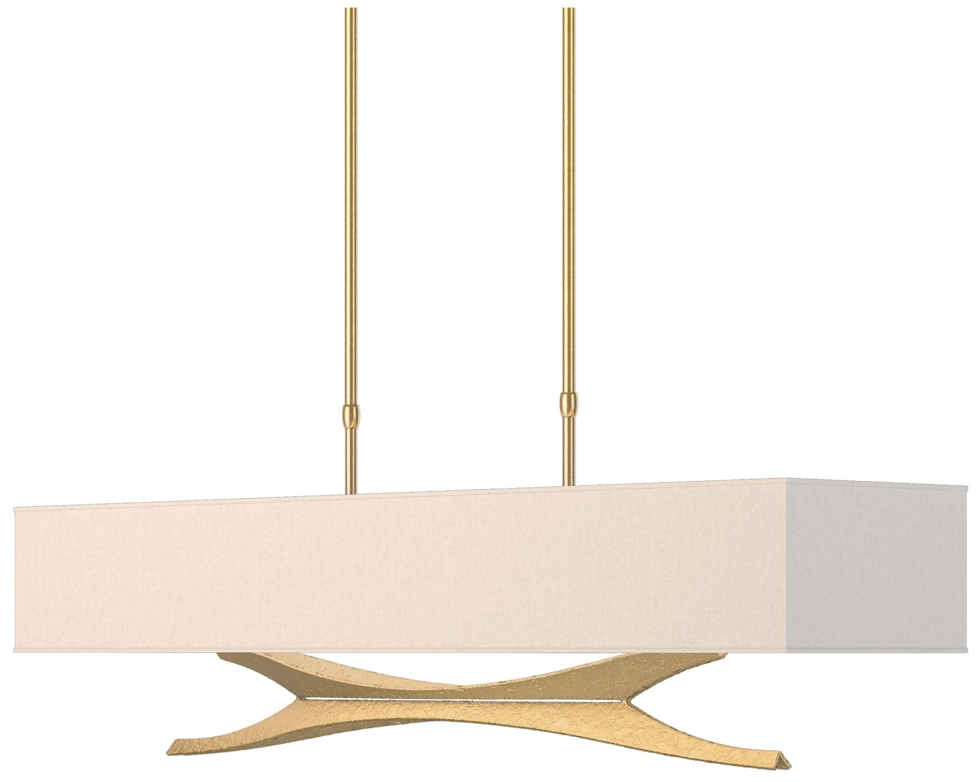 Moreau 42" Wide Modern Brass Short Height Pendant With Flax Shade - Image 1