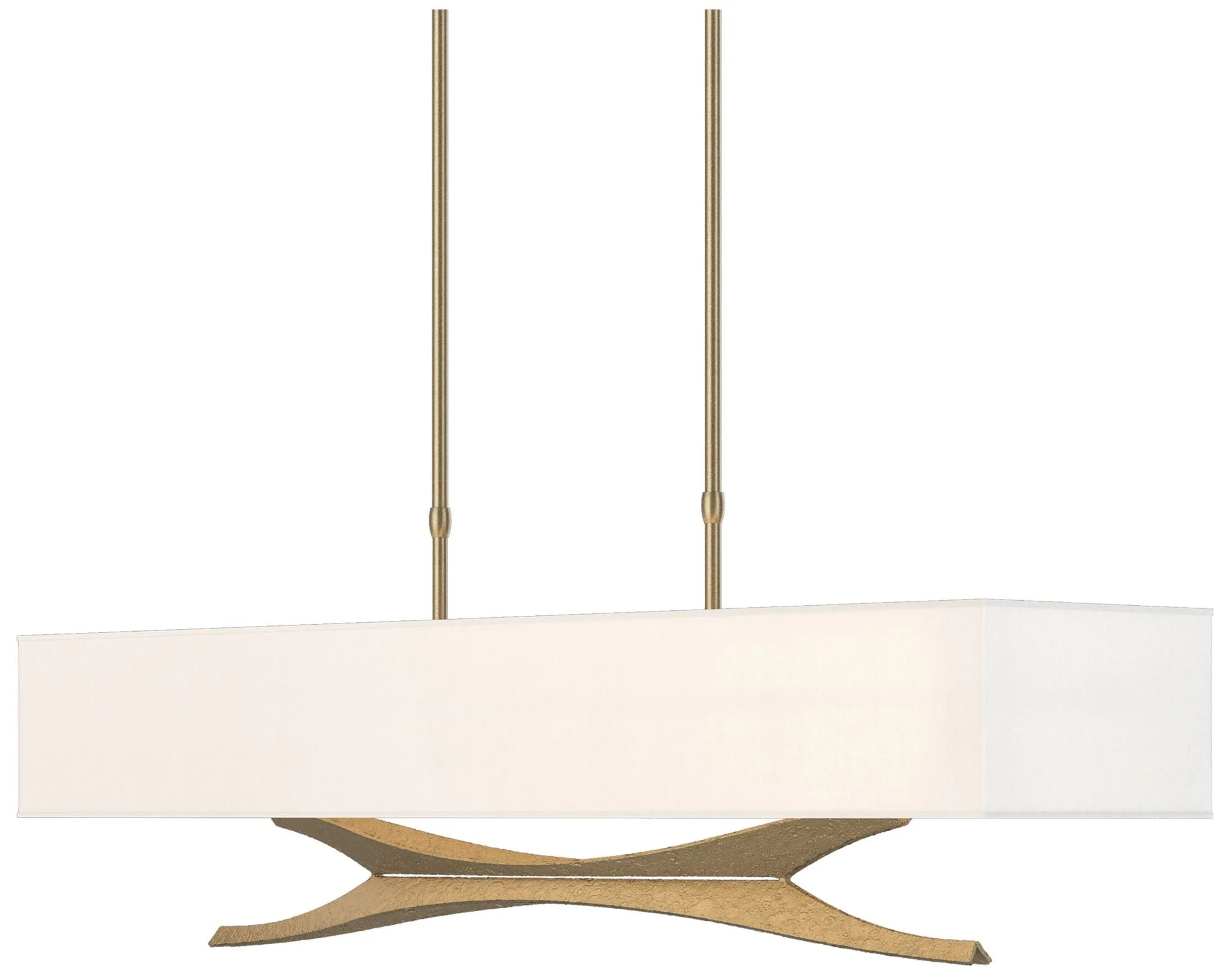 Moreau 42" Wide Soft Gold Long Pendant With Natural Anna Shade - Image 1