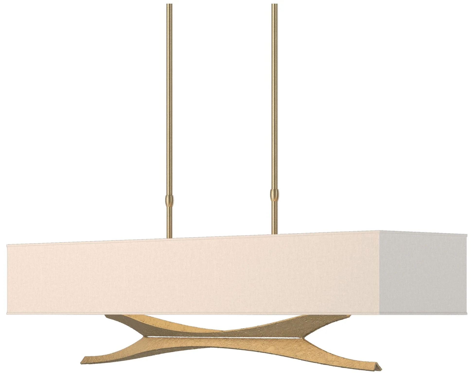 Moreau 42" Wide Soft Gold Short Height Pendant With Flax Shade - Image 1