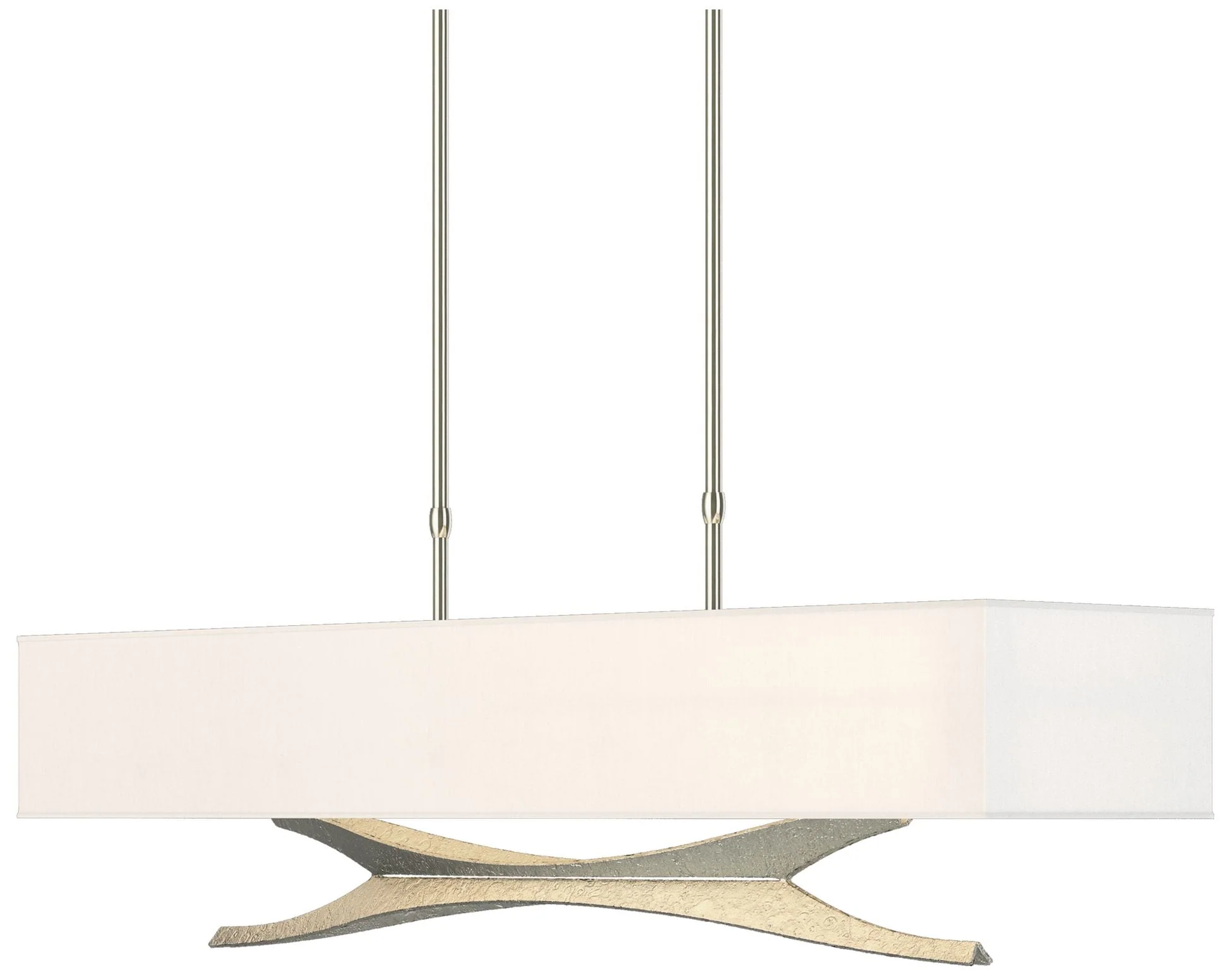 Moreau 42" Wide Sterling Long Pendant With Natural Anna Shade - Image 1