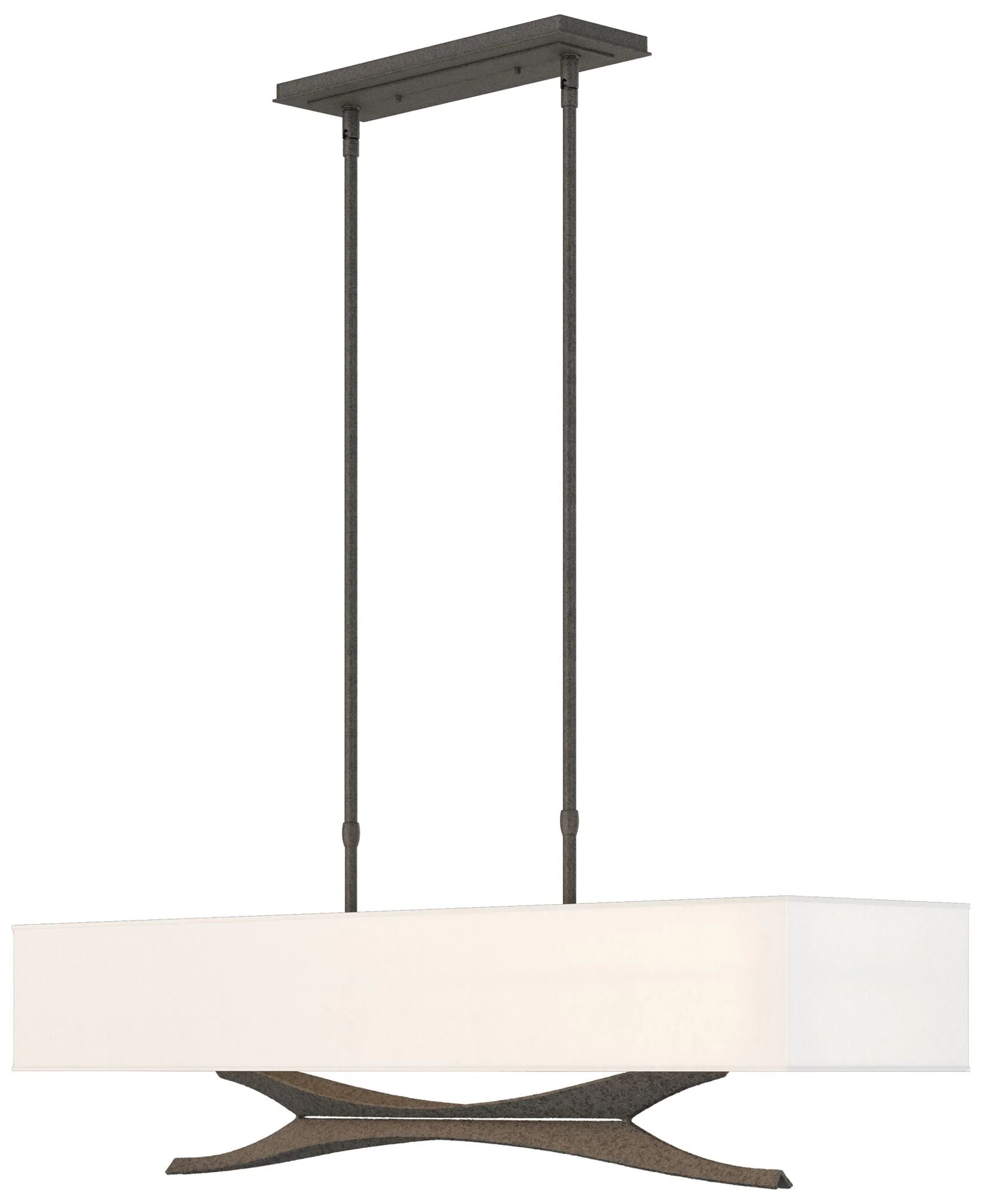 Moreau 42"W Natural Iron Standard Pendant w/ Anna Shade - Image 1