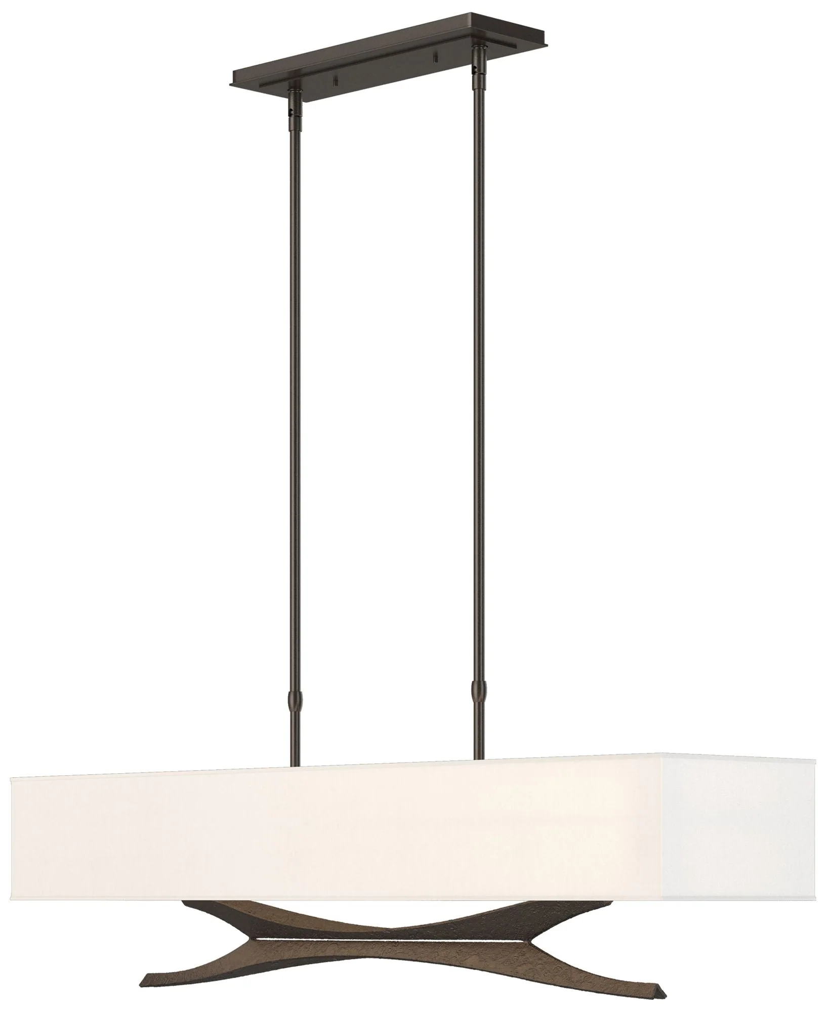 Moreau 42"W Oil Rubbed Bronze Standard Pendant w/ Anna Shade - Image 1