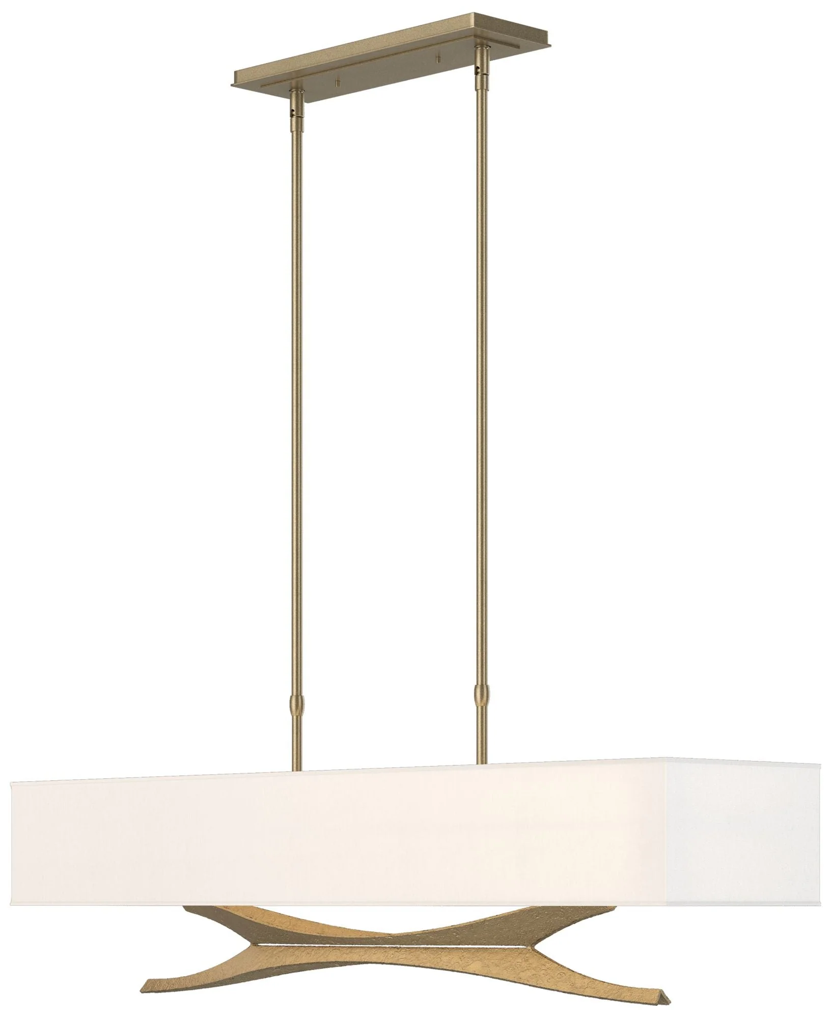 Moreau 42"W Soft Gold Standard Pendant With Natural Anna Shade - Image 1