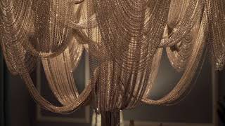 Maxim Chantilly 34" Wide Nickel Jewelry Chain Chandelier - Image 1