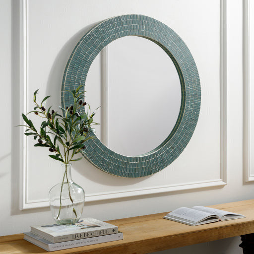 Surya Wall Decor & Mirrors Natalia Modern Round Wall Mirror Gray Finish NAA-001 - Image 1