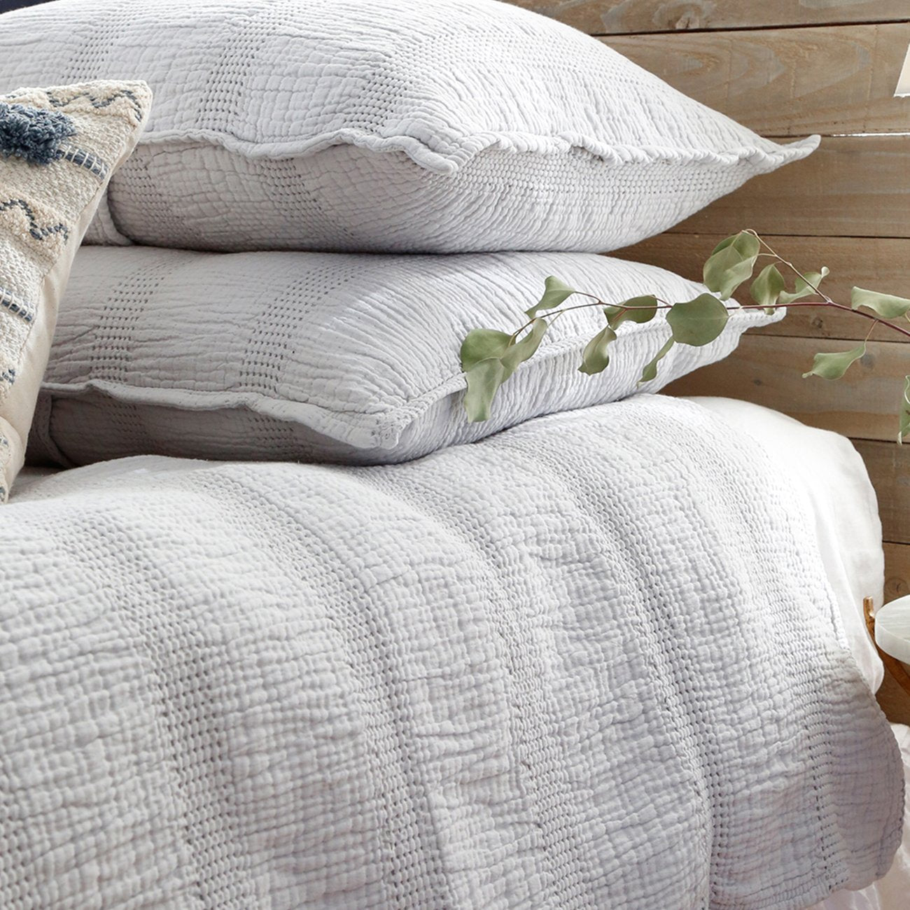 Pom Pom at Home Nantucket Grey Matelasse Coverlet and Pillow Shams ~ Available in Twin, Queen and King Sizes - Image 2