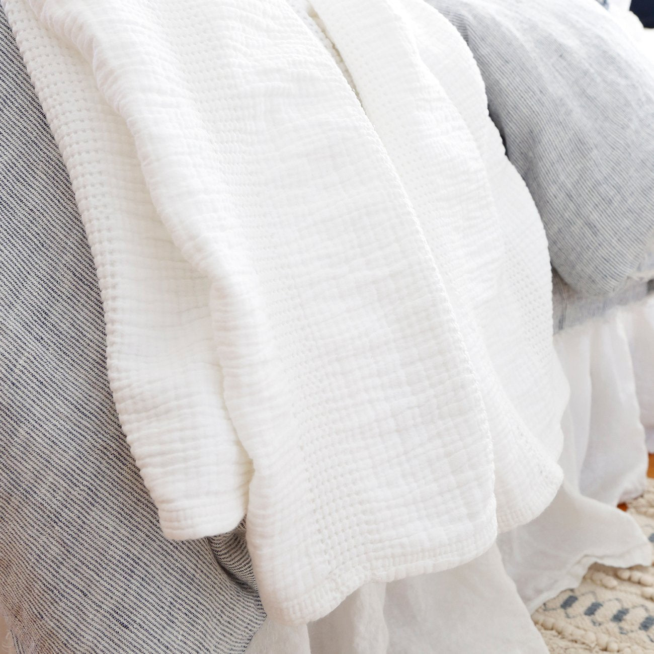 Pom Pom at Home Nantucket White Matelasse Coverlet and Pillow Shams ~ Available in Twin, Queen and King Sizes - Image 2