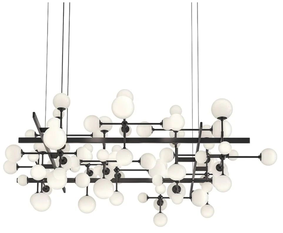 Nebula Large Square LED Pendant - Satin Black - Image 1