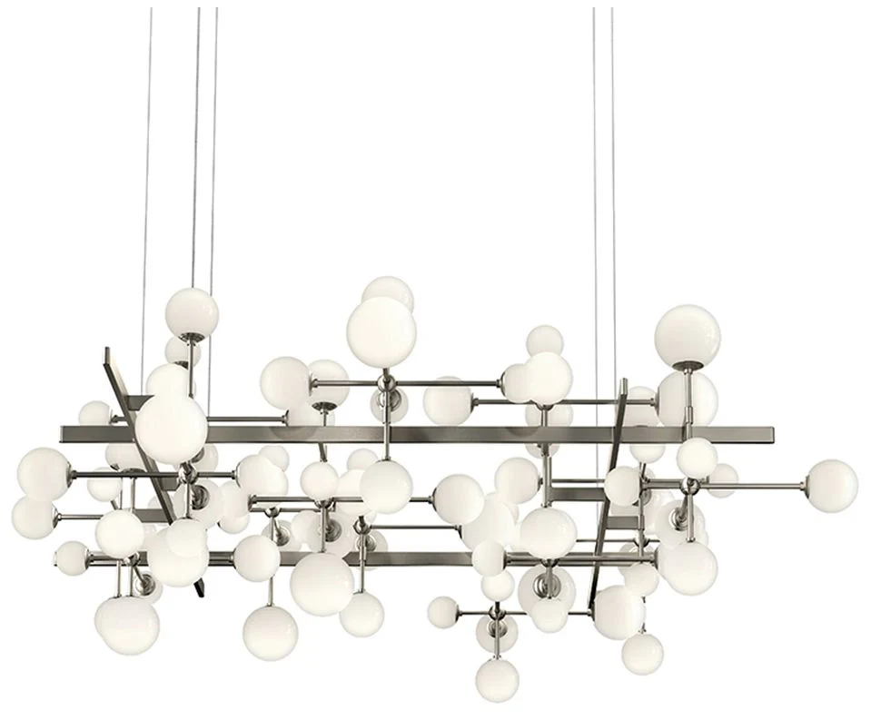 Nebula Large Square LED Pendant - Satin Nickel - Image 1