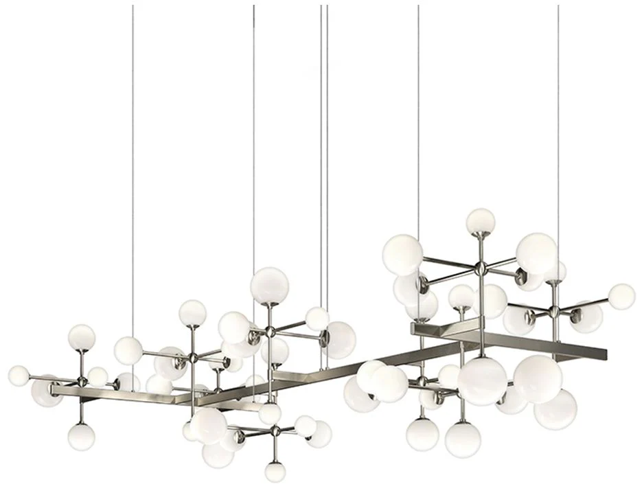 Nebula Zig Zag LED Pendant - Satin Nickel - Image 1