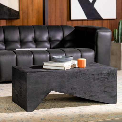 Surya Neemrana Modern Black Wood Coffee Table NEE-002 - Image 1
