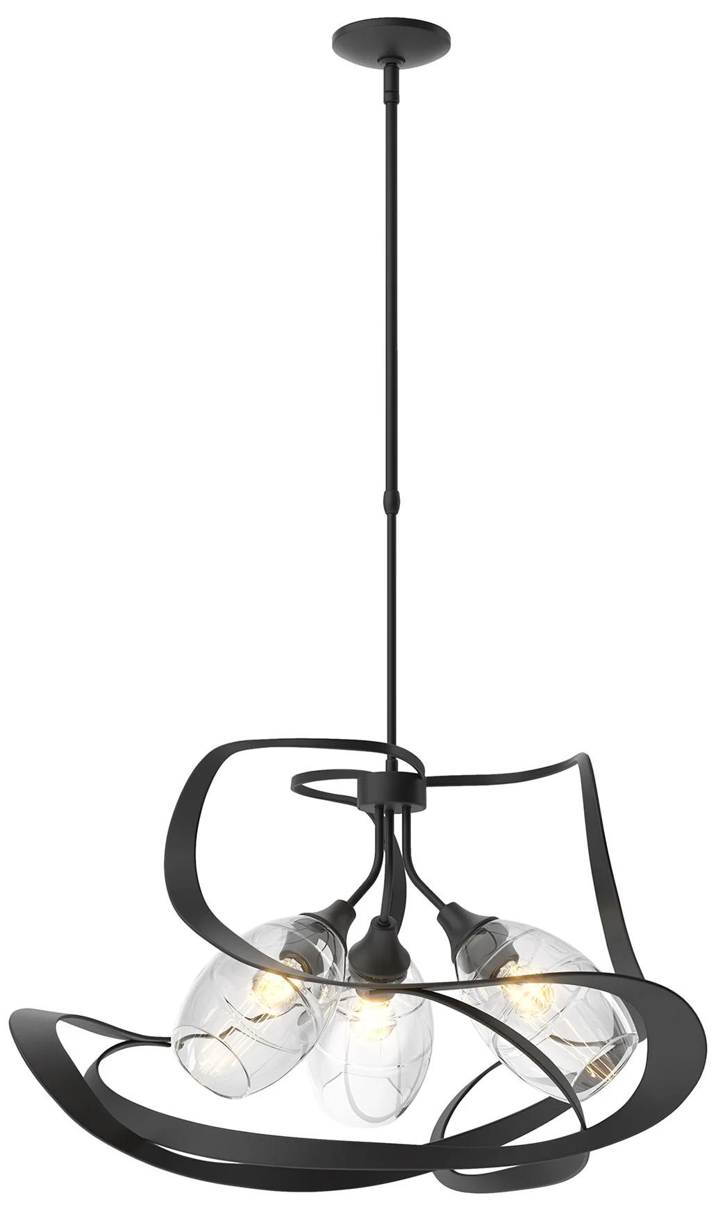 Nest 30.6" Wide Black Pendant With Clear Glass Shade - Image 1
