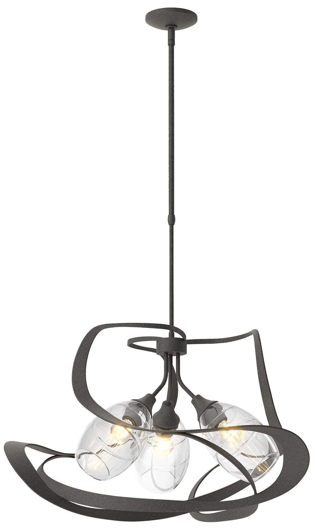 Nest 30.6" Wide Natural Iron Pendant With Clear Glass Shade - Image 1