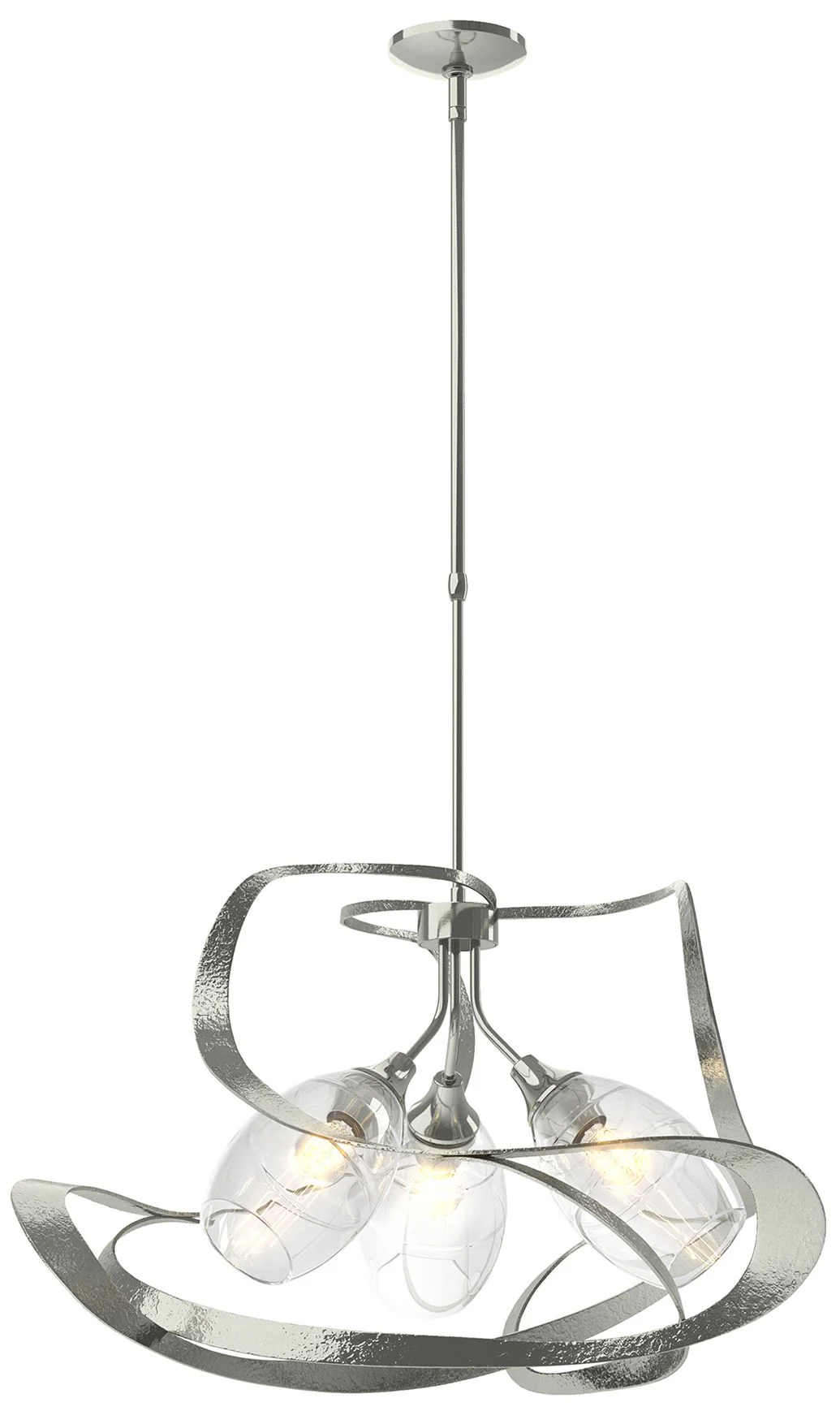 Nest 30.6" Wide Sterling Pendant With Clear Glass Shade - Image 1