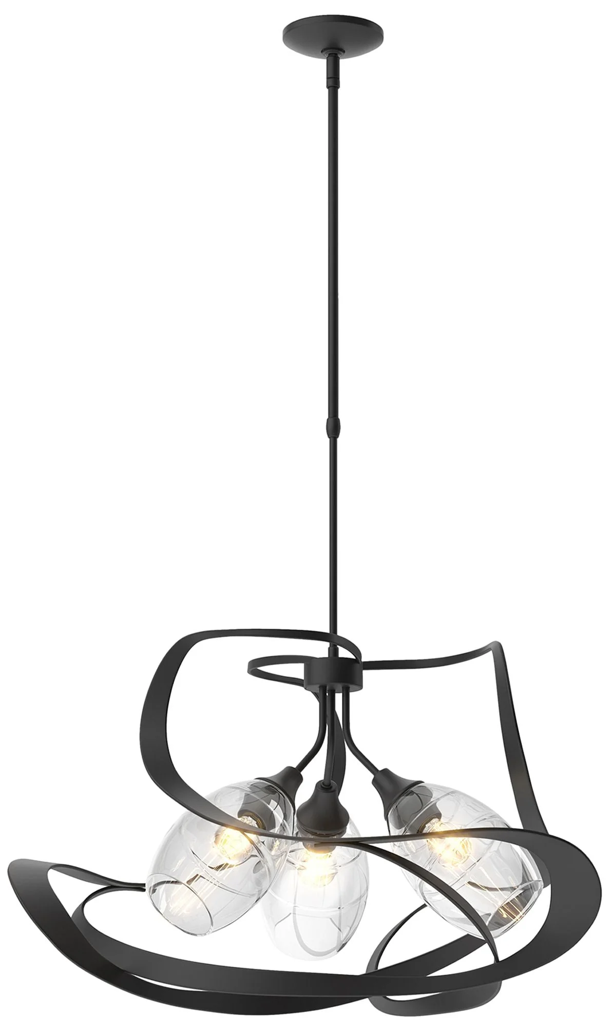 Nest Pendant - Black Finish - Clear Glass - Standard Height - Image 1